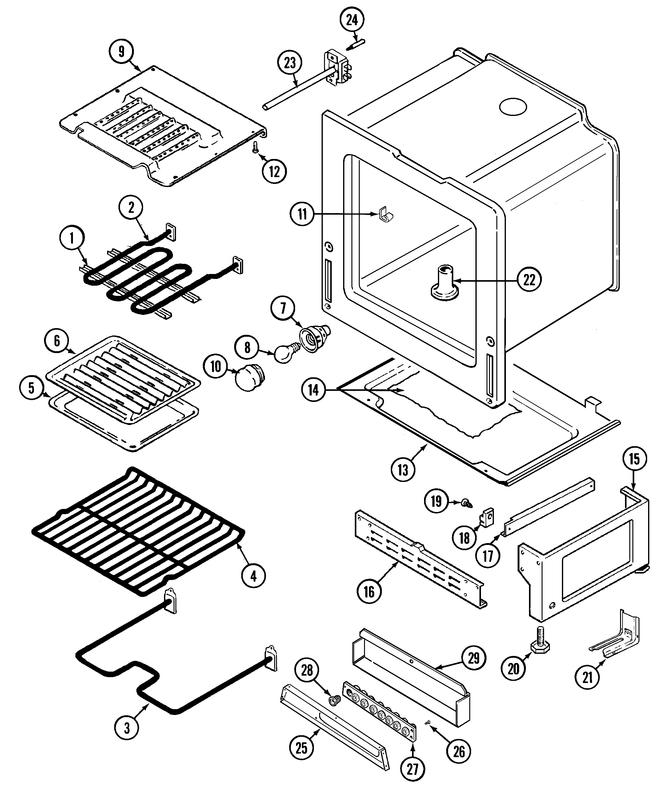 Norge L3832VRV oven/base diagram