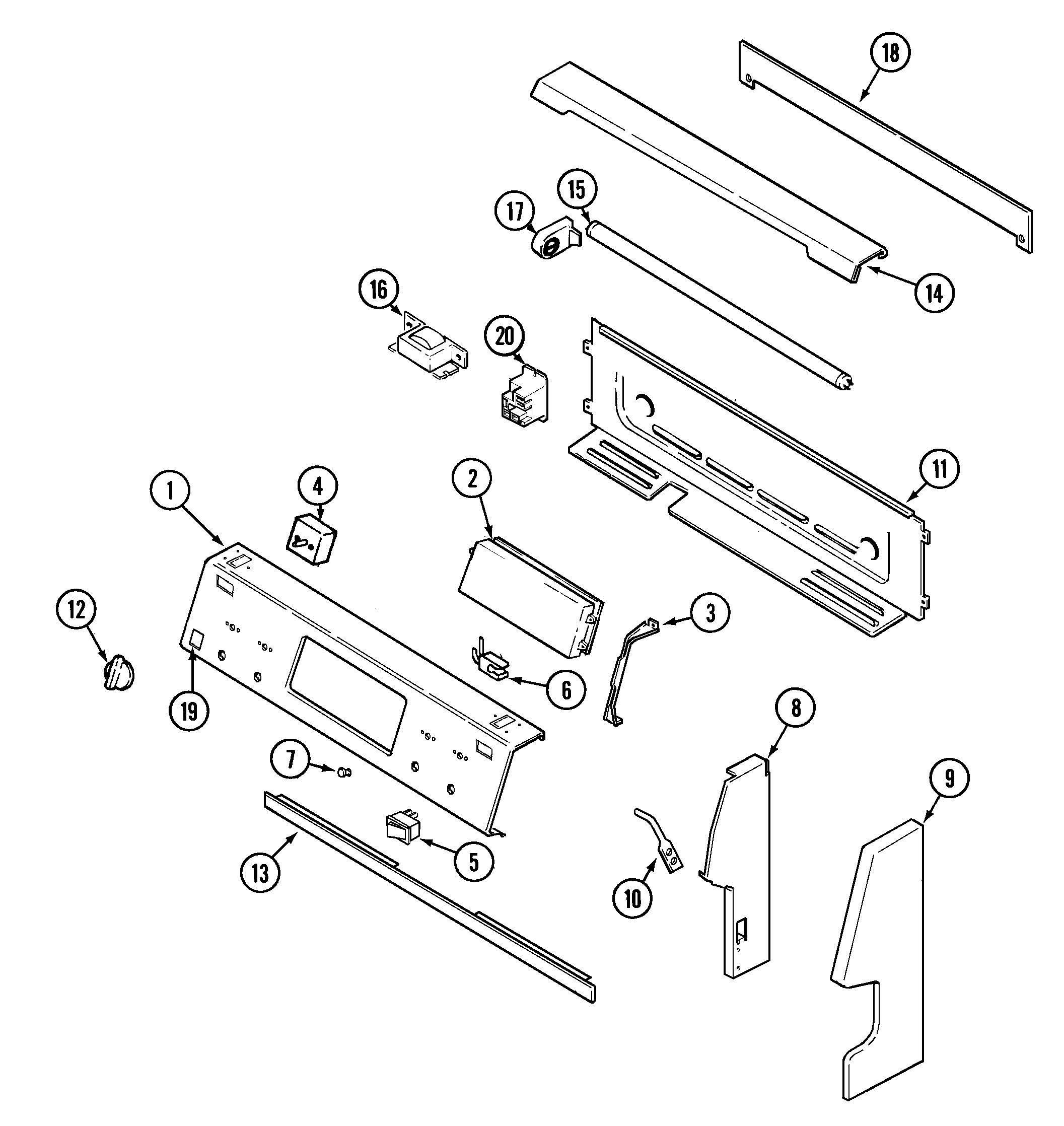 Jenn-Air JER8850ACW control panel diagram