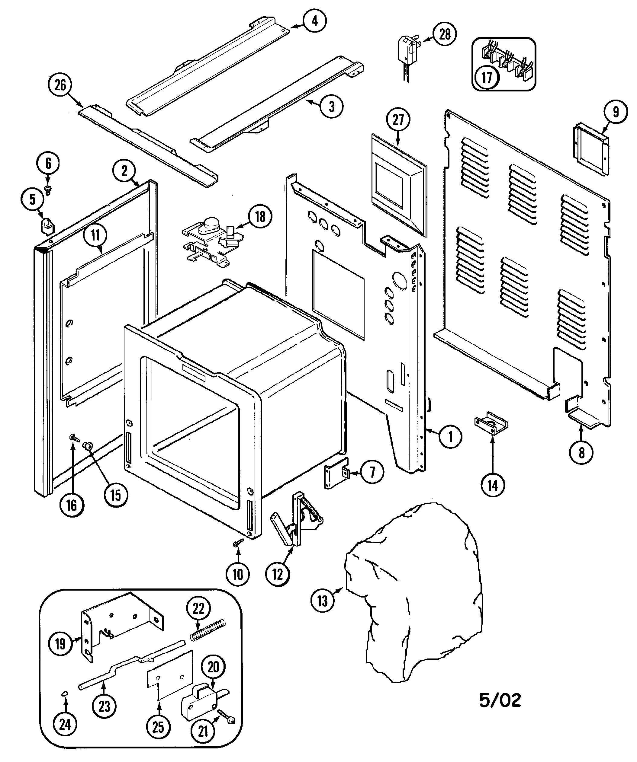 Jenn-Air JER8850ACW body diagram