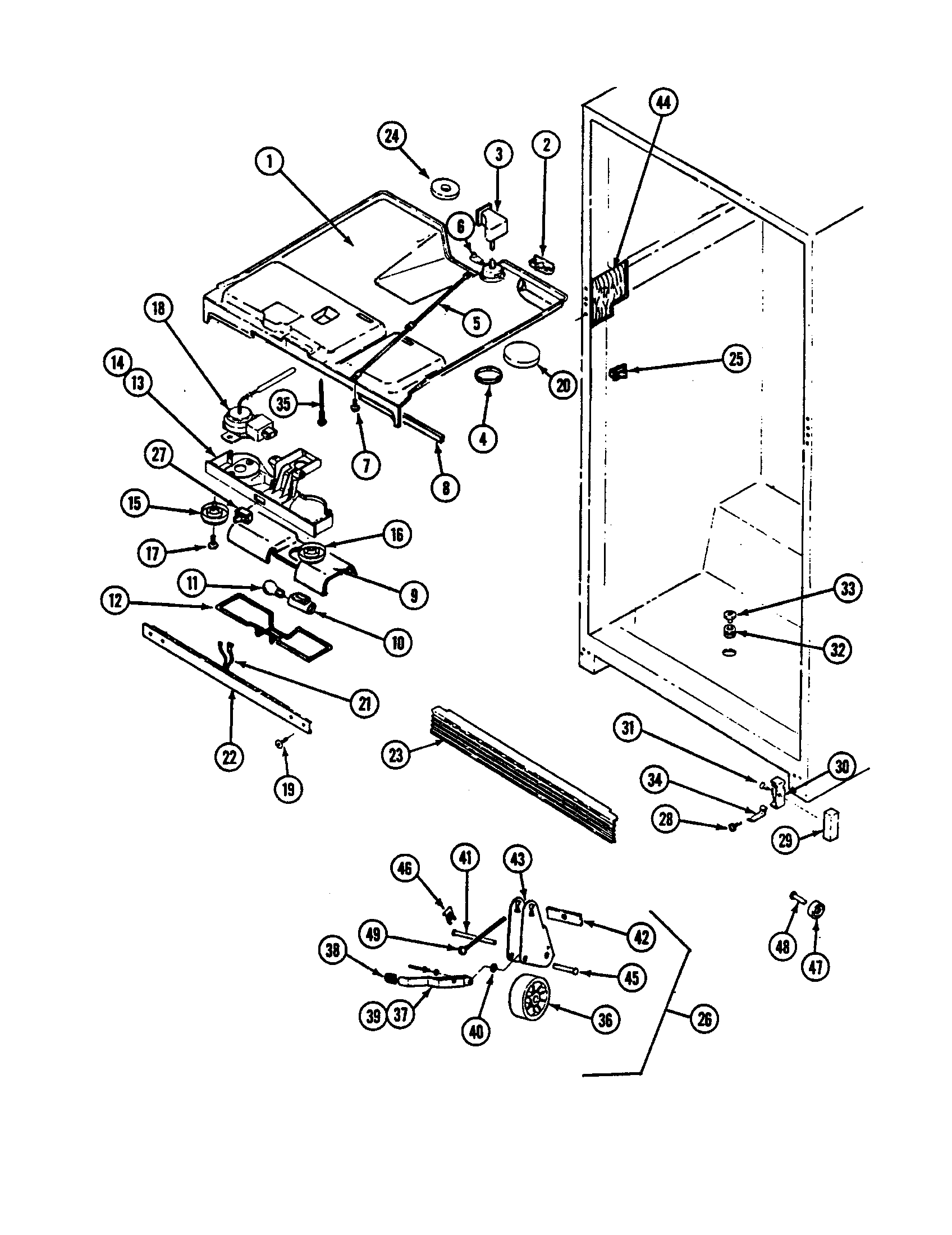 Maytag RTP1700CAE-DH32A fresh food compartment diagram