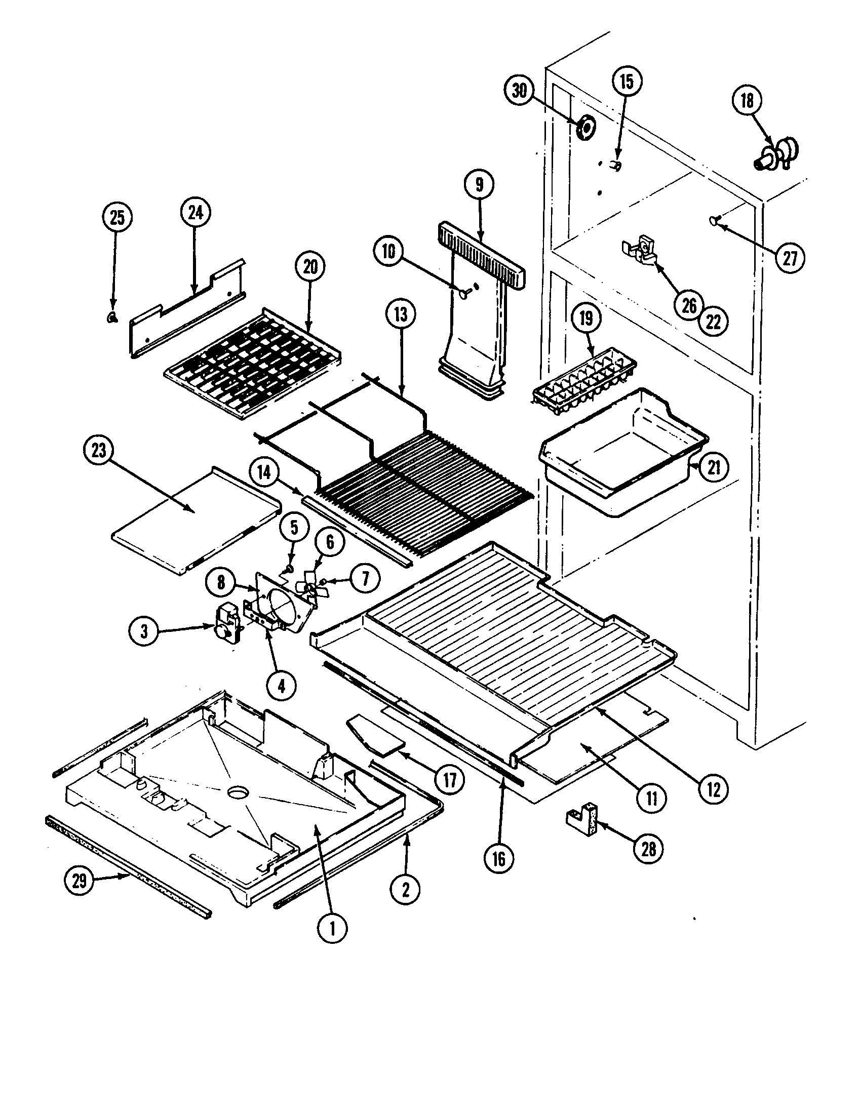 Maytag RTP1700CAE-DH32A freezer diagram
