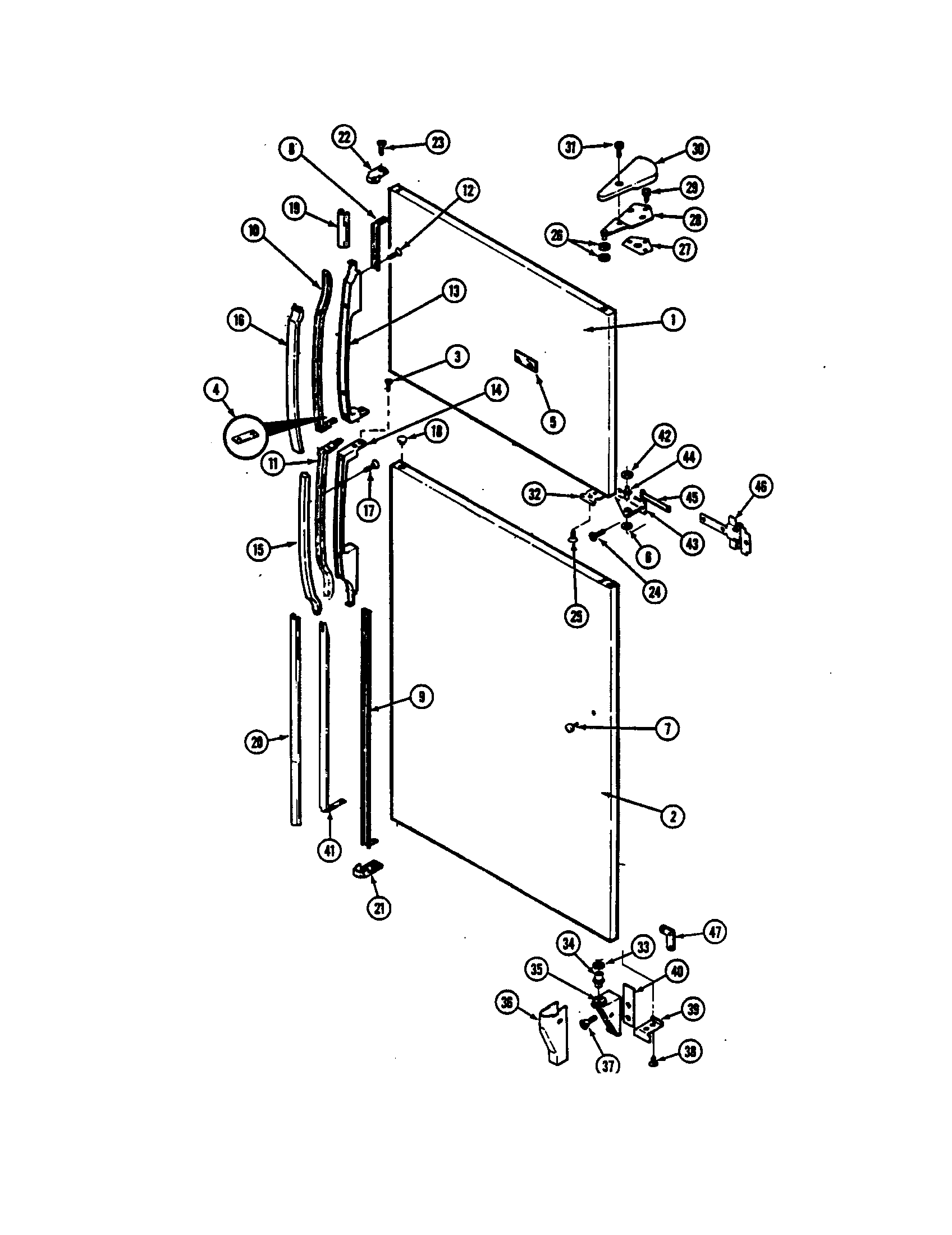 Maytag RTP1700CAE-DH32A outer door diagram