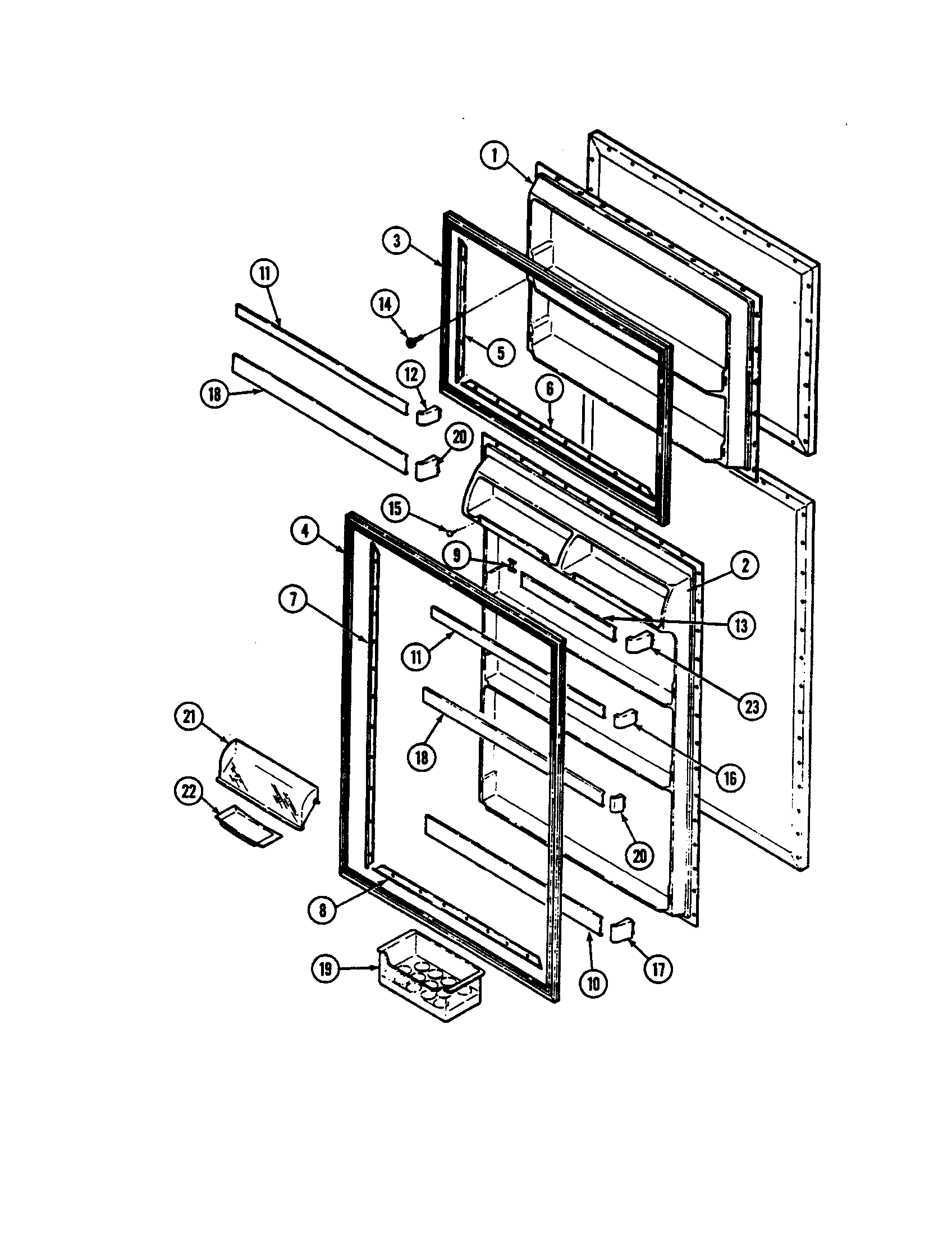 Maytag RTP1700CAE-DH32A inner door diagram
