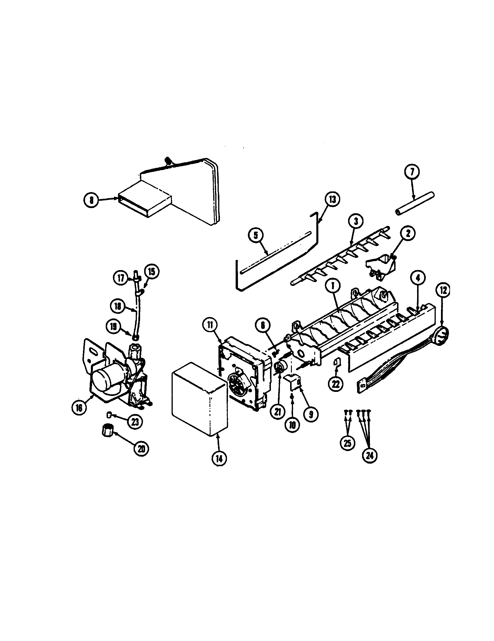 Maytag RTP1700CAE-DH32A optional ice maker diagram