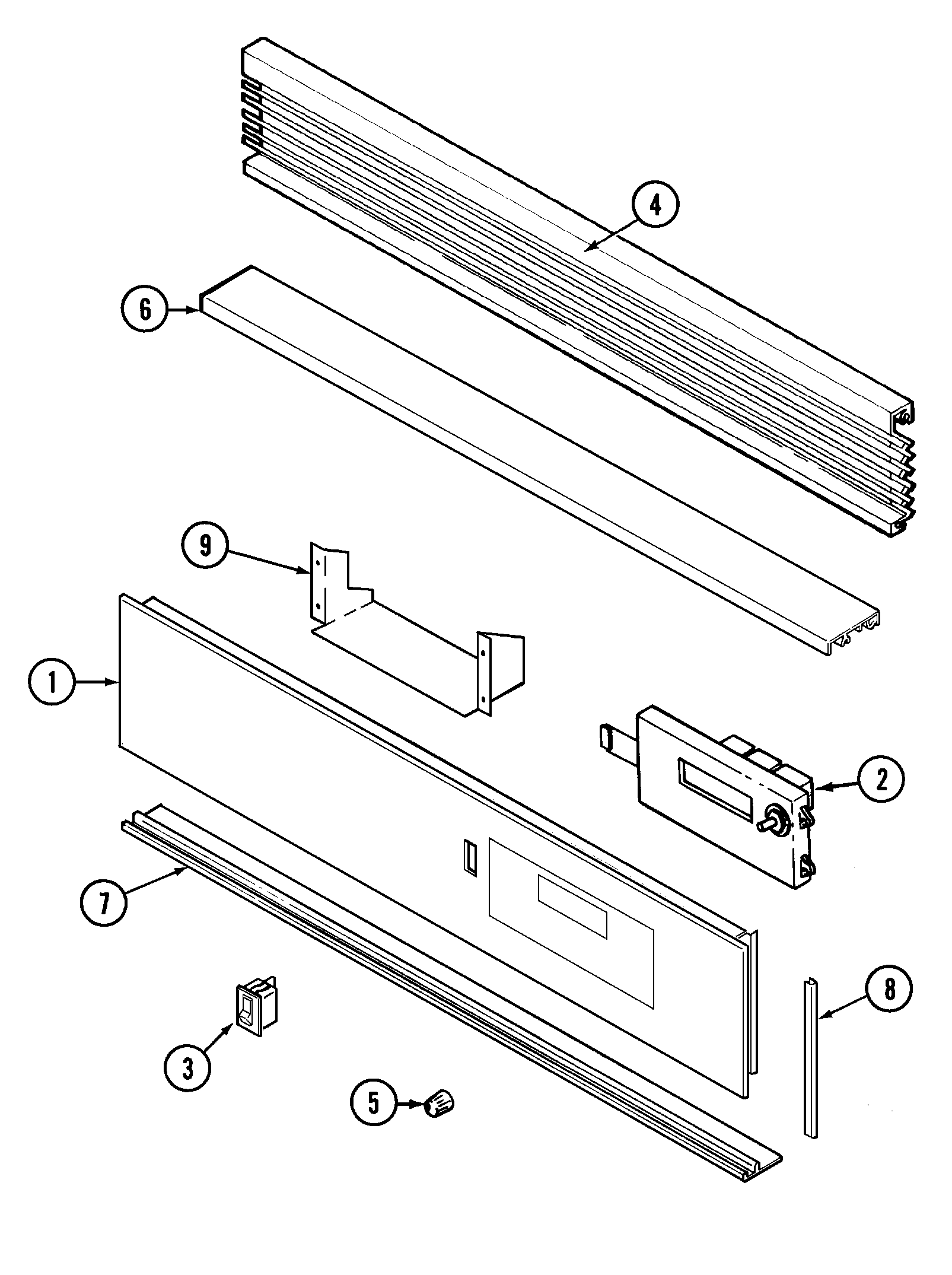 Magic Chef 9475VVV control panel diagram