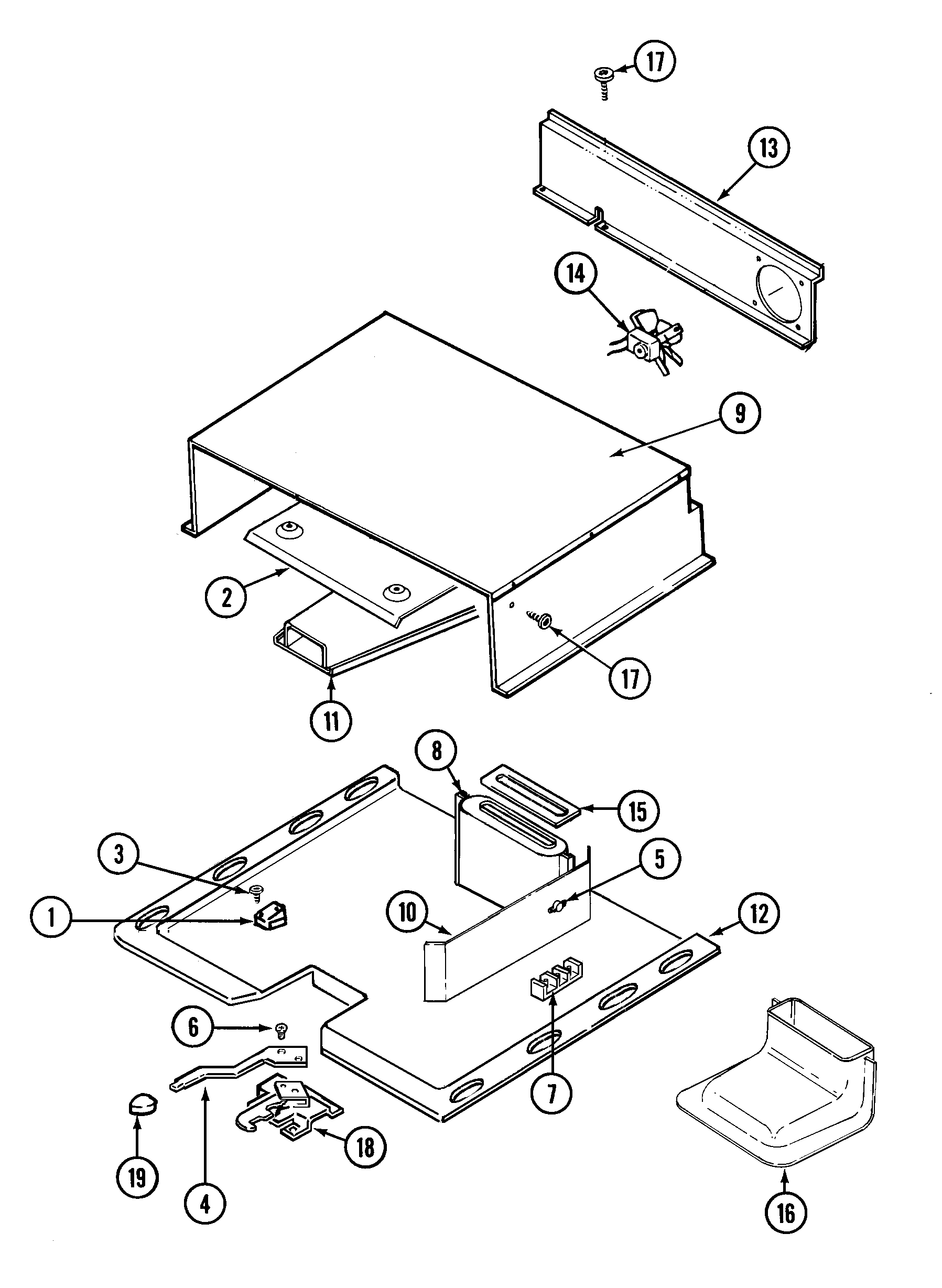 Magic Chef 9475VVV internal controls diagram