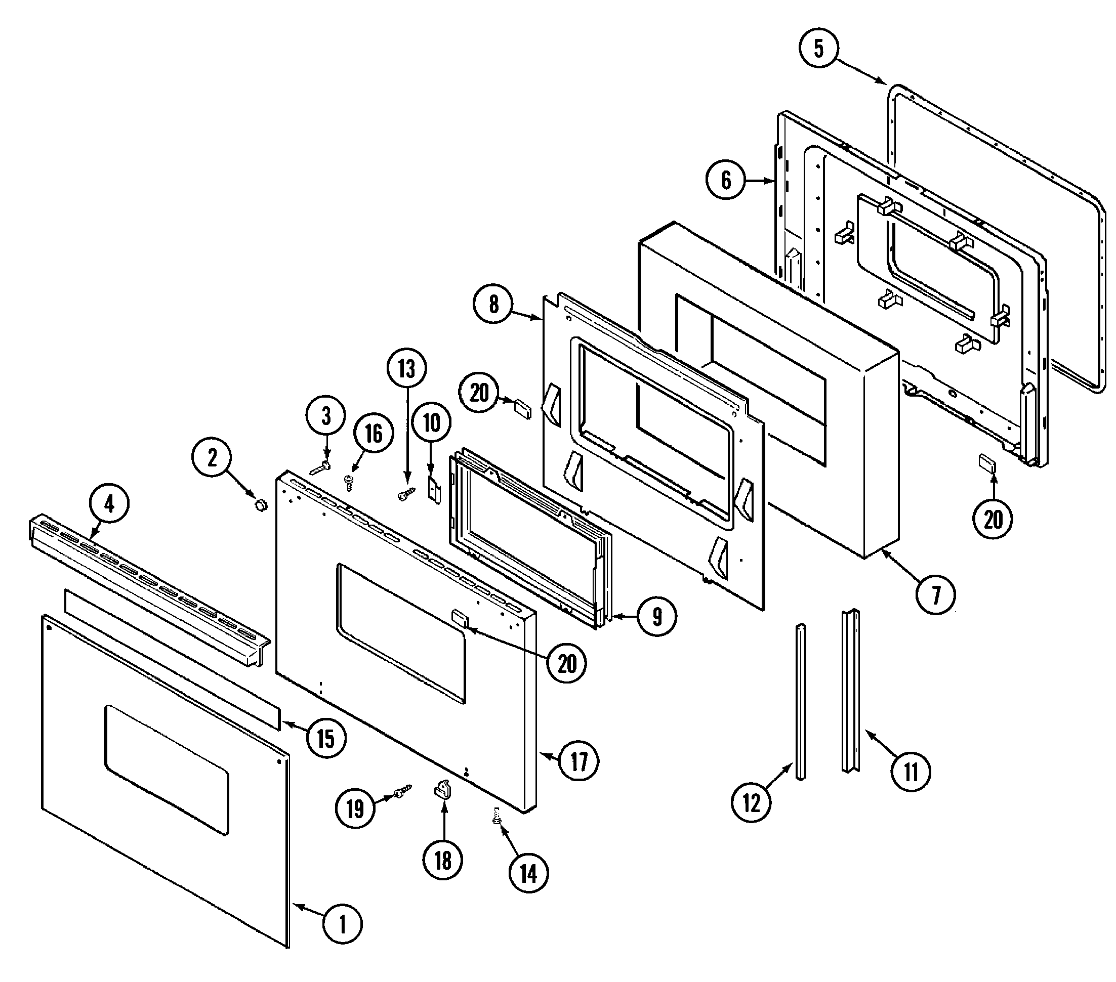 Magic Chef 9475VVV door diagram