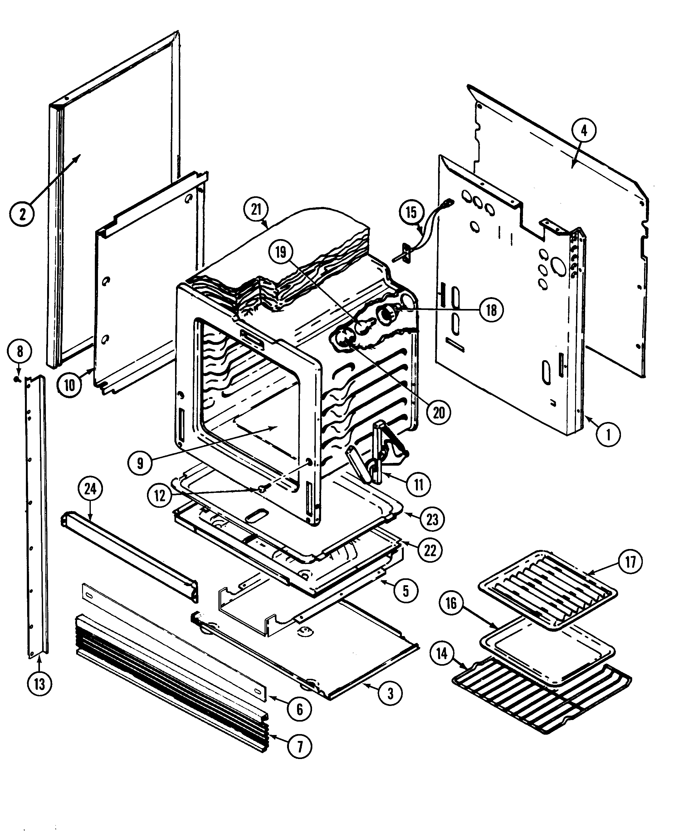 Magic Chef 9475VRV body diagram