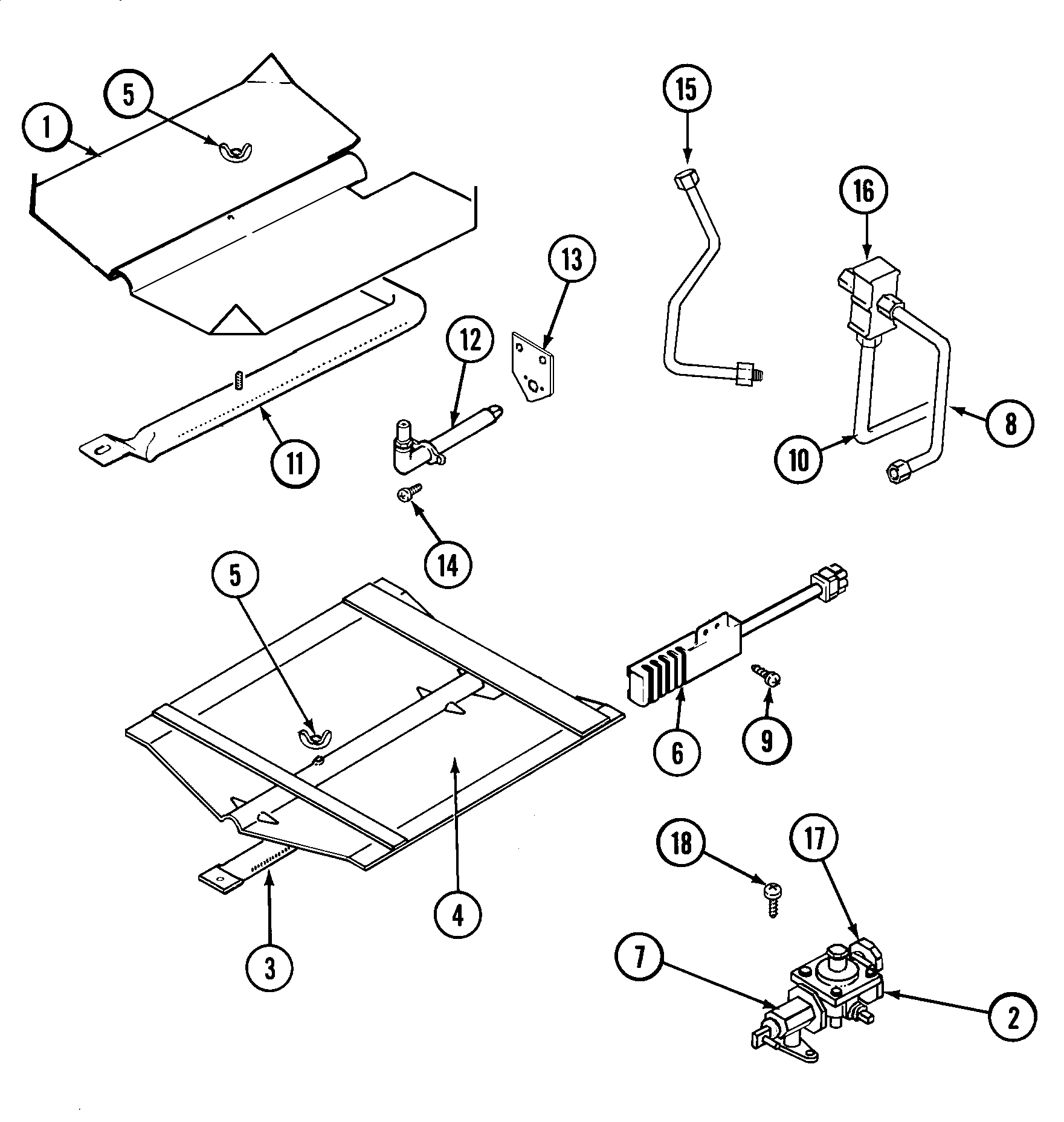 Magic Chef 9495VRV gas controls diagram