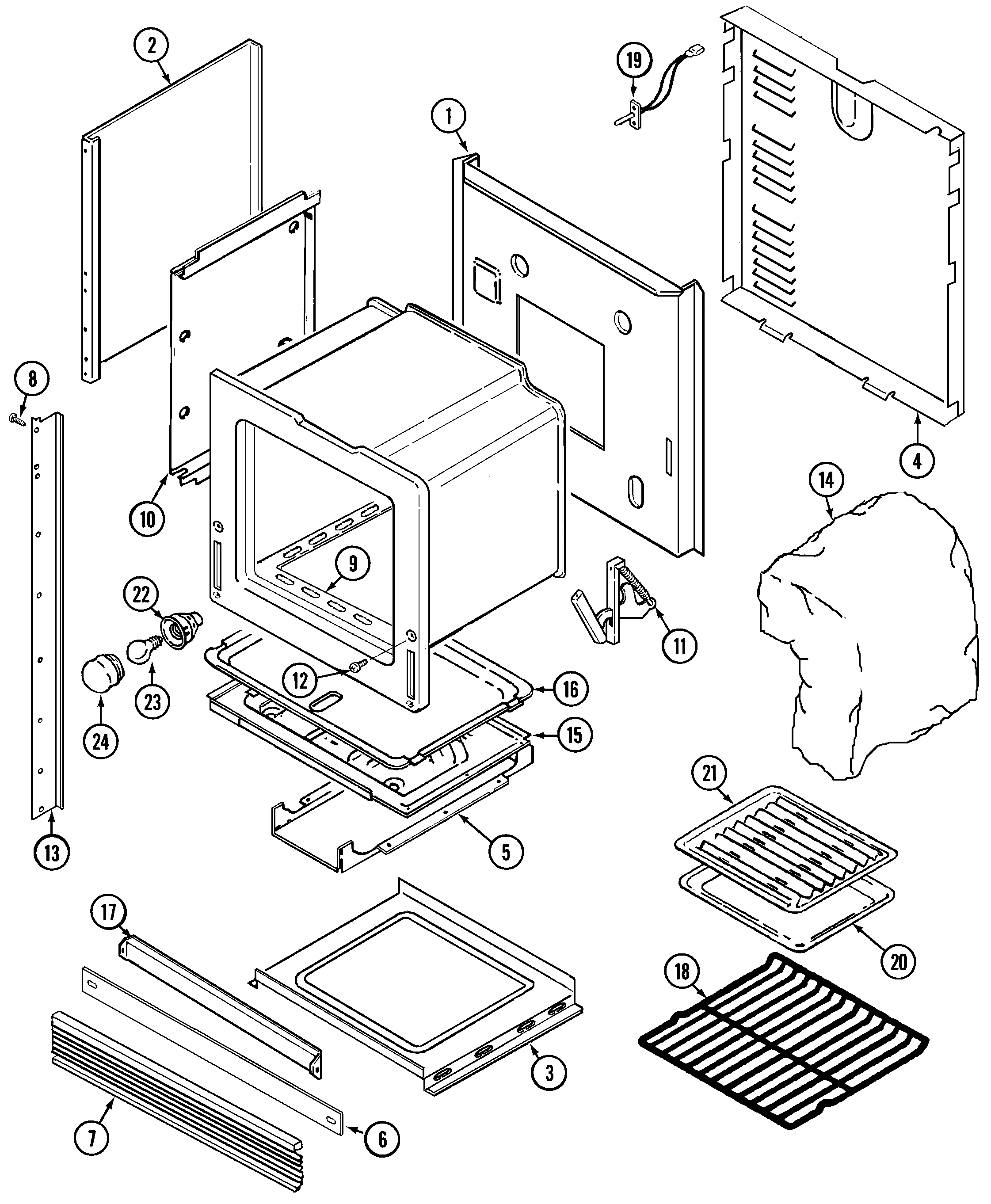 Magic Chef 9495VRV body diagram