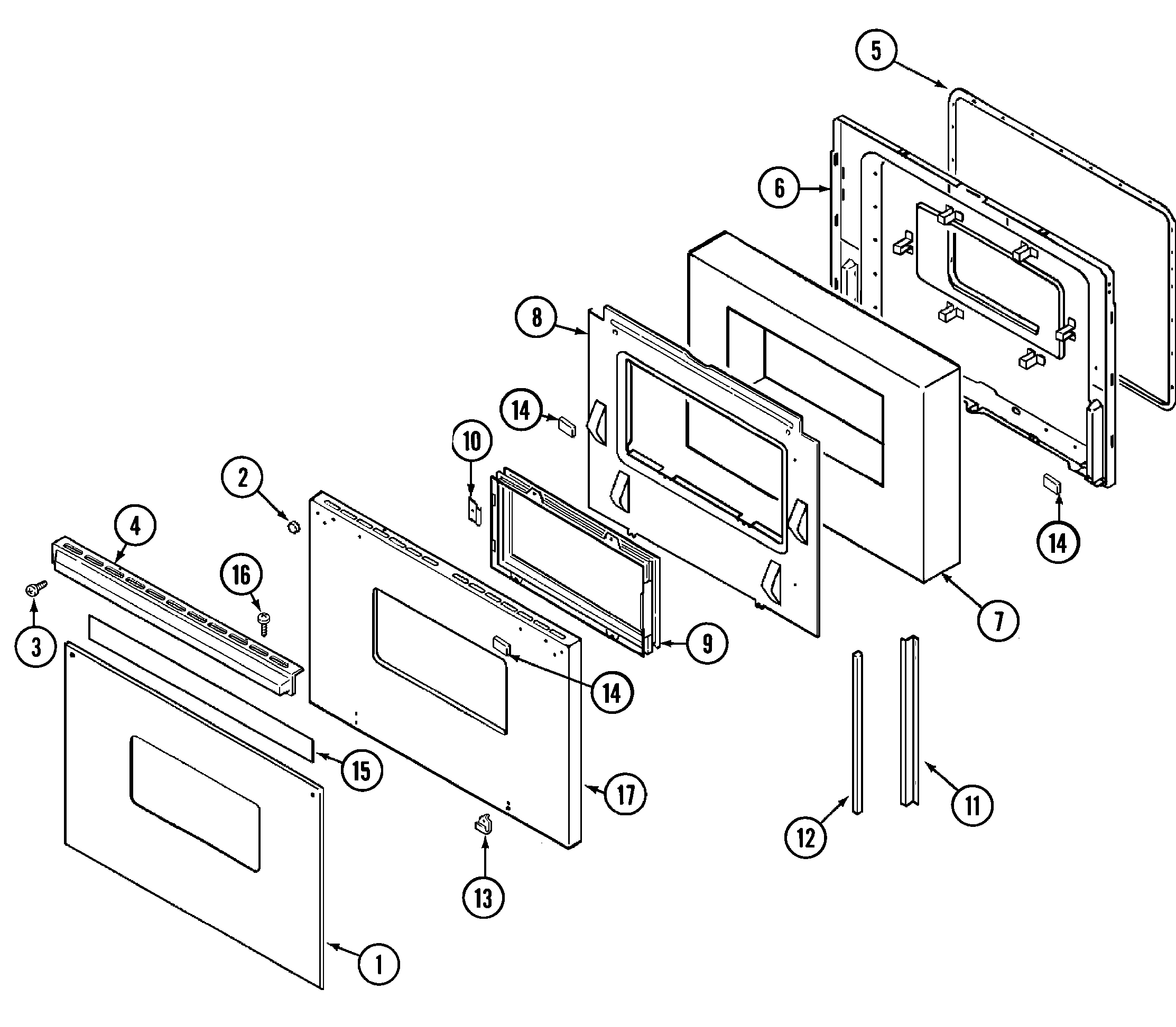 Magic Chef 9495VRV door diagram