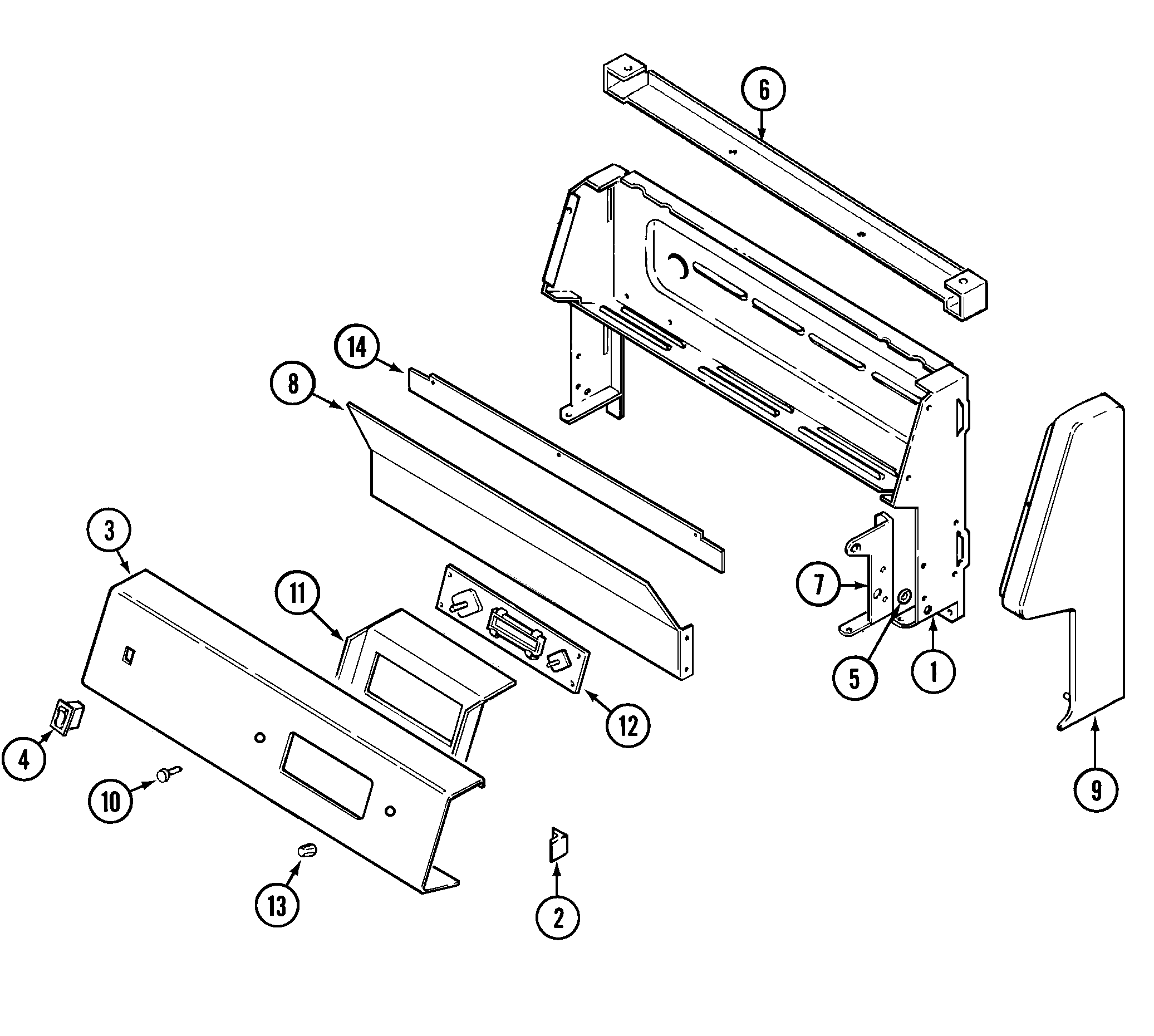 Magic Chef 3167XTA control panel diagram
