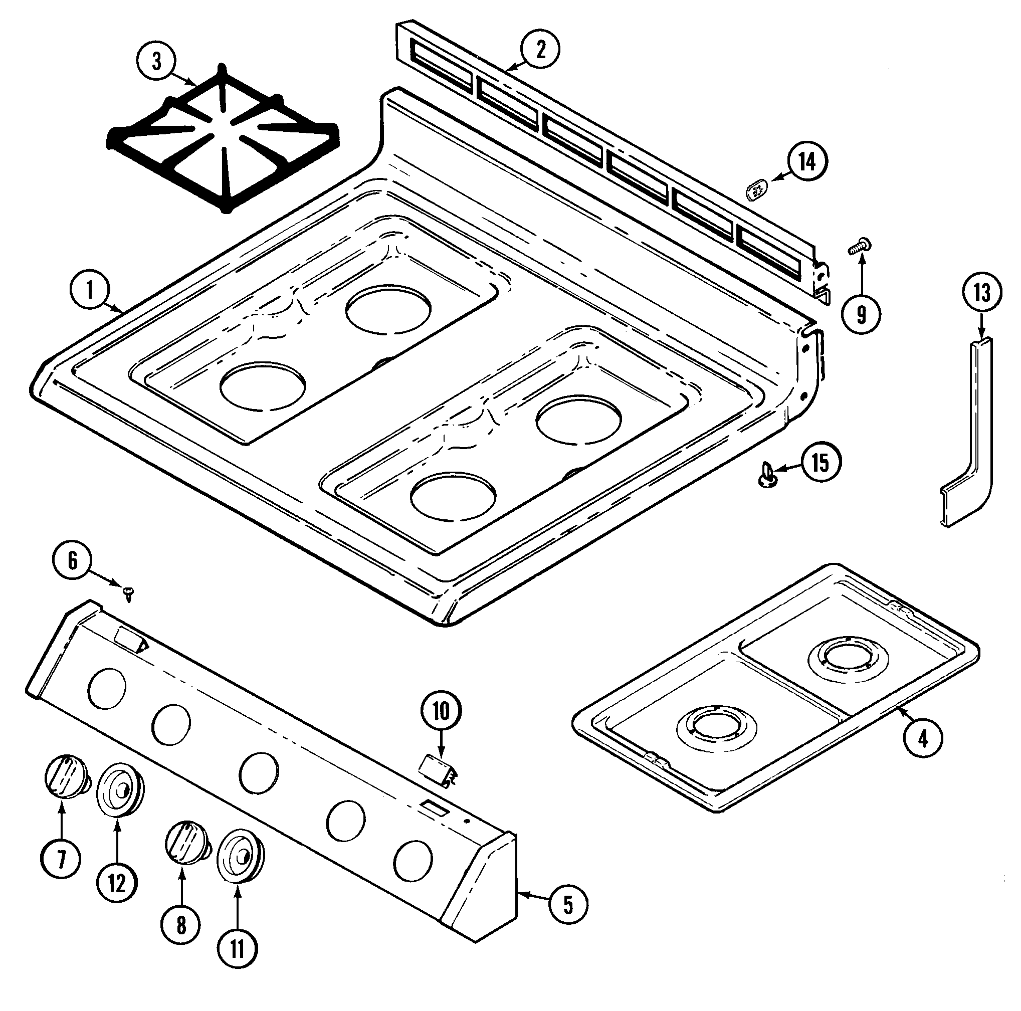 Magic Chef 3167XTA top assembly diagram