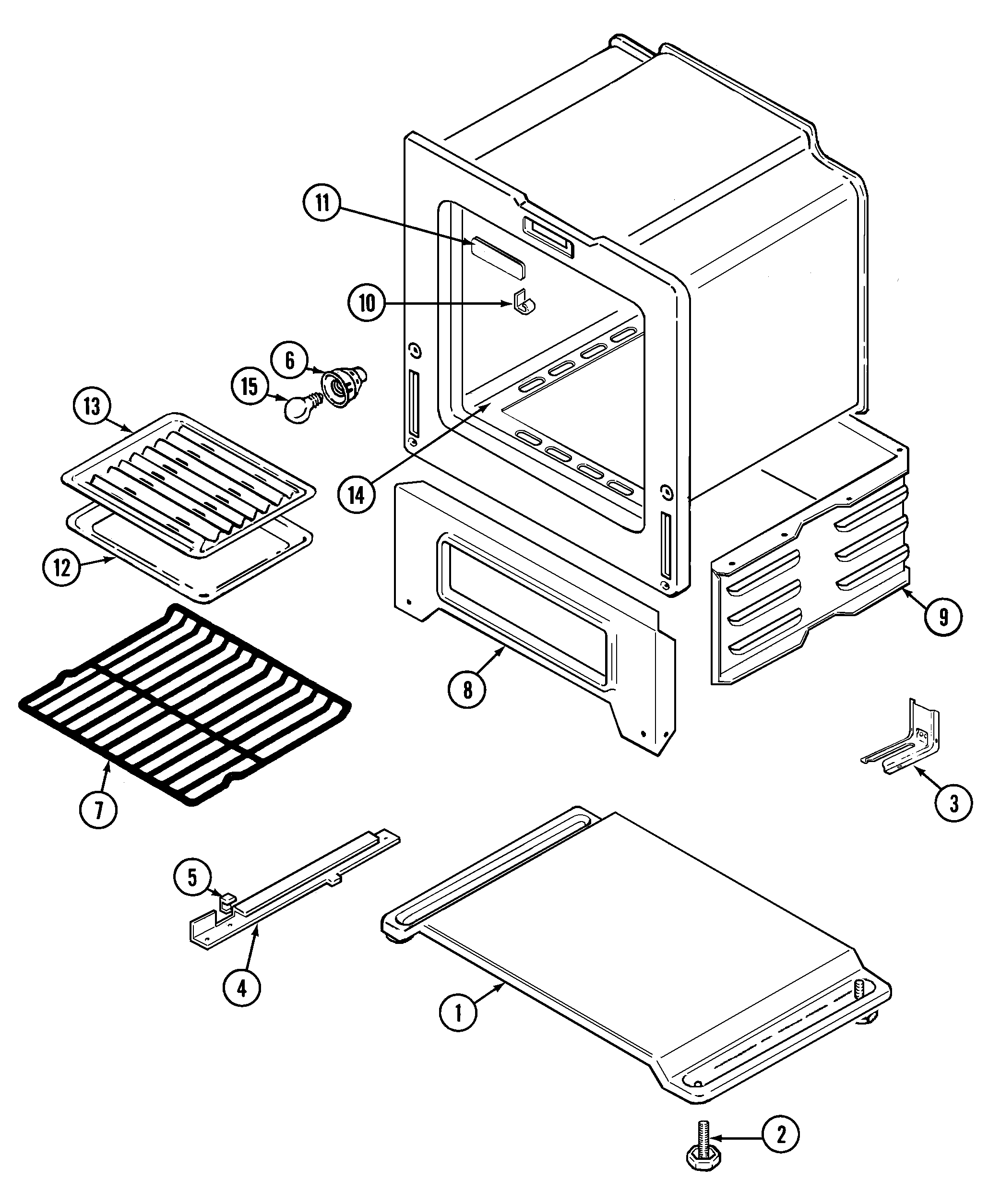 Magic Chef 3167XTA oven/base diagram