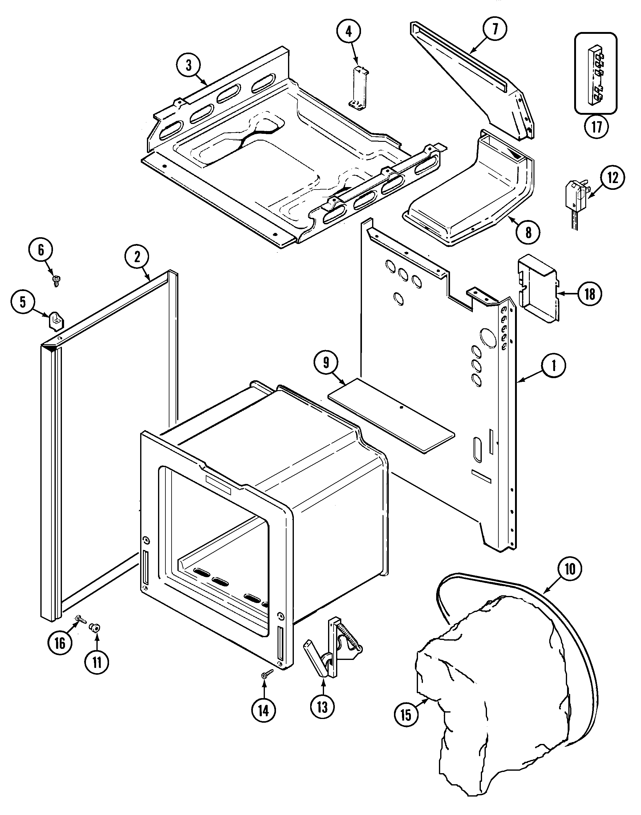 Magic Chef 3167XTA body diagram