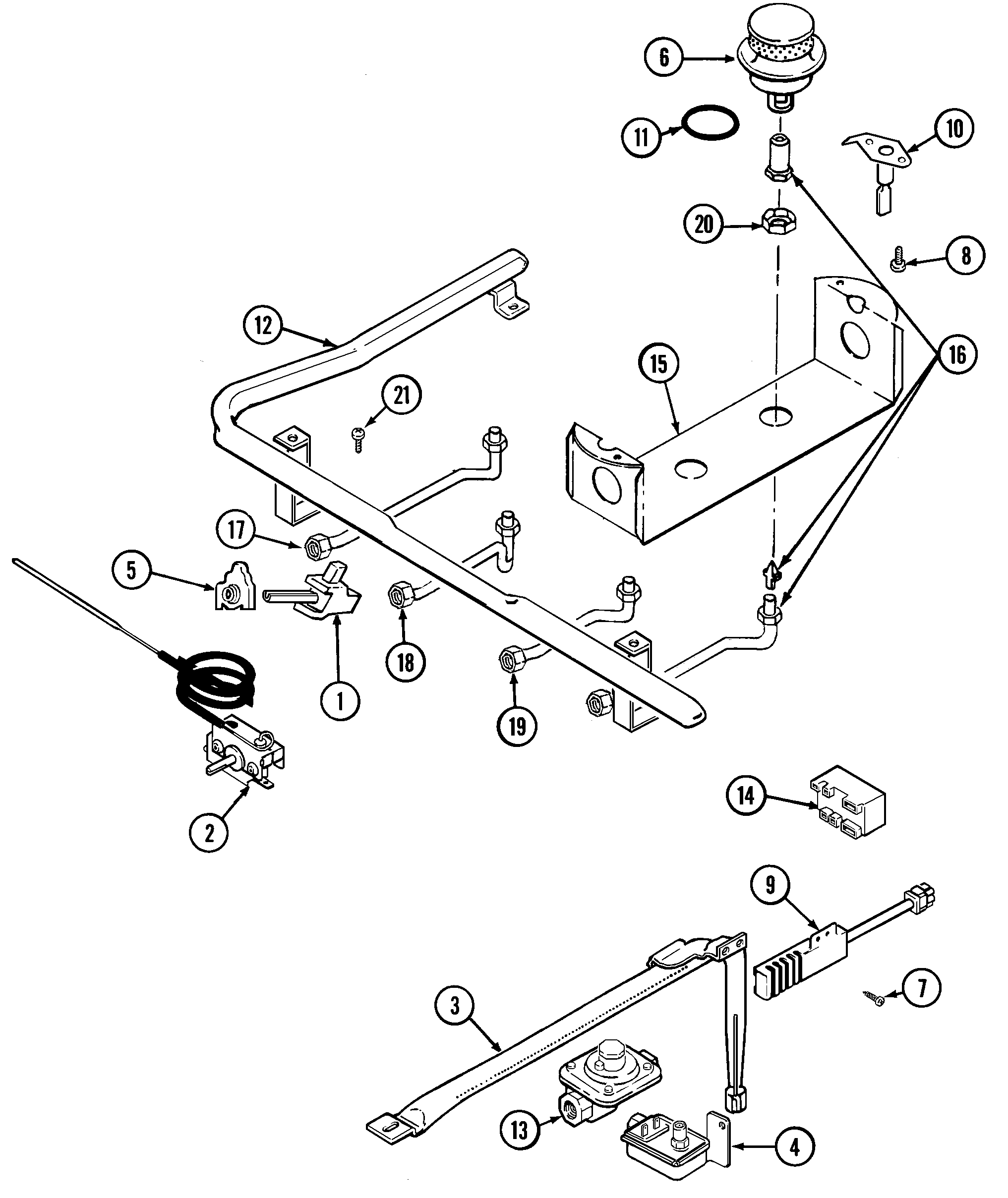 Magic Chef 3267XTW gas control diagram