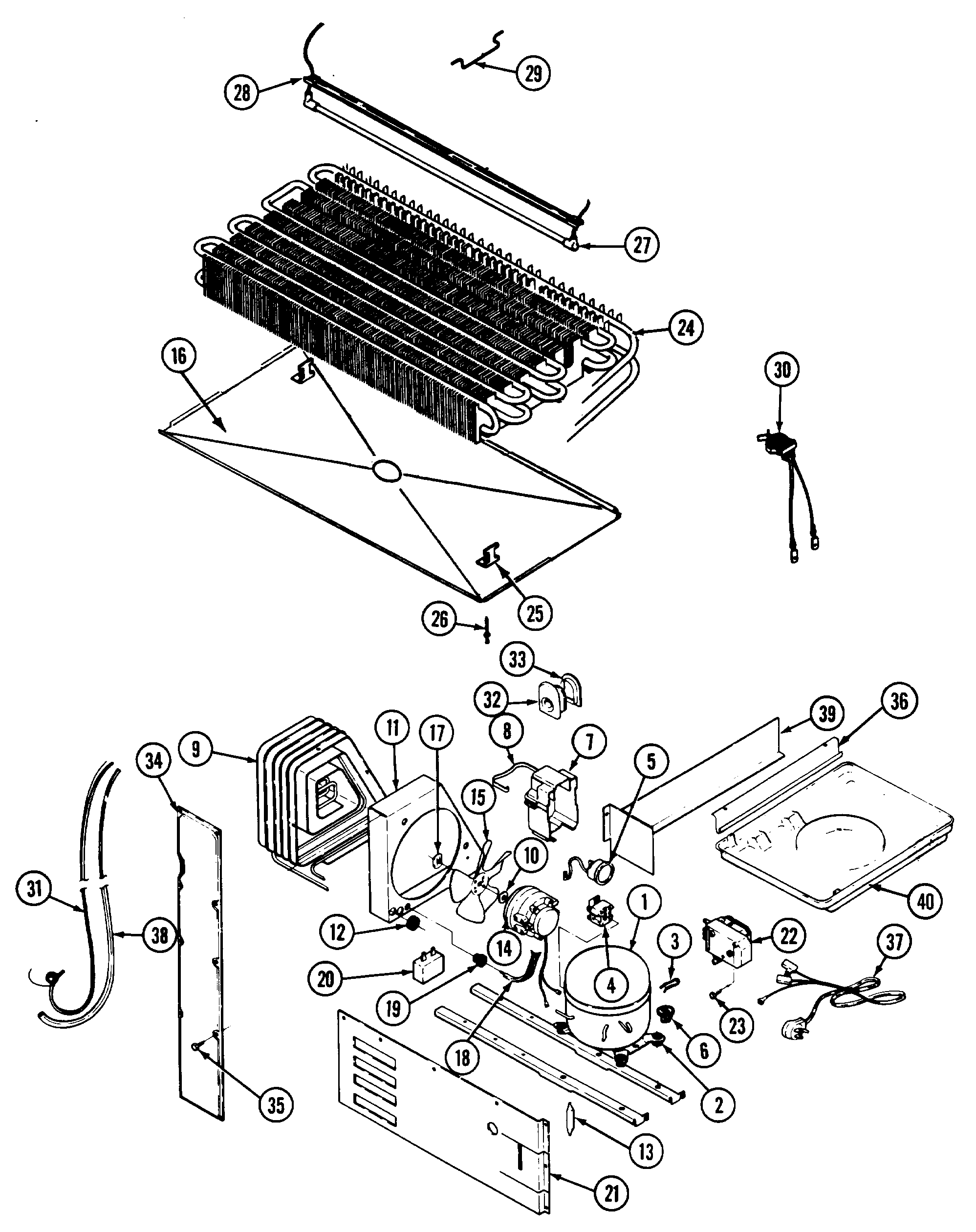 Maytag RTW22E0DAE unit compartment & system diagram