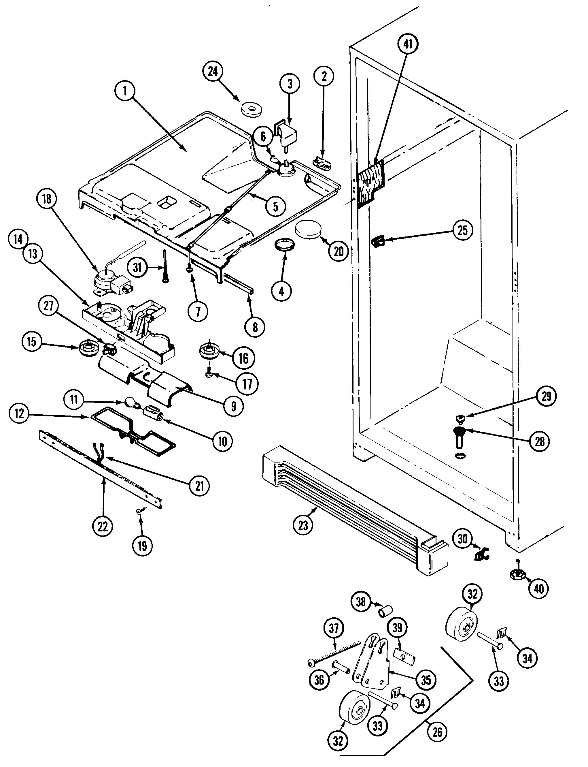 Maytag RTW22E0DAE fresh food compartment diagram