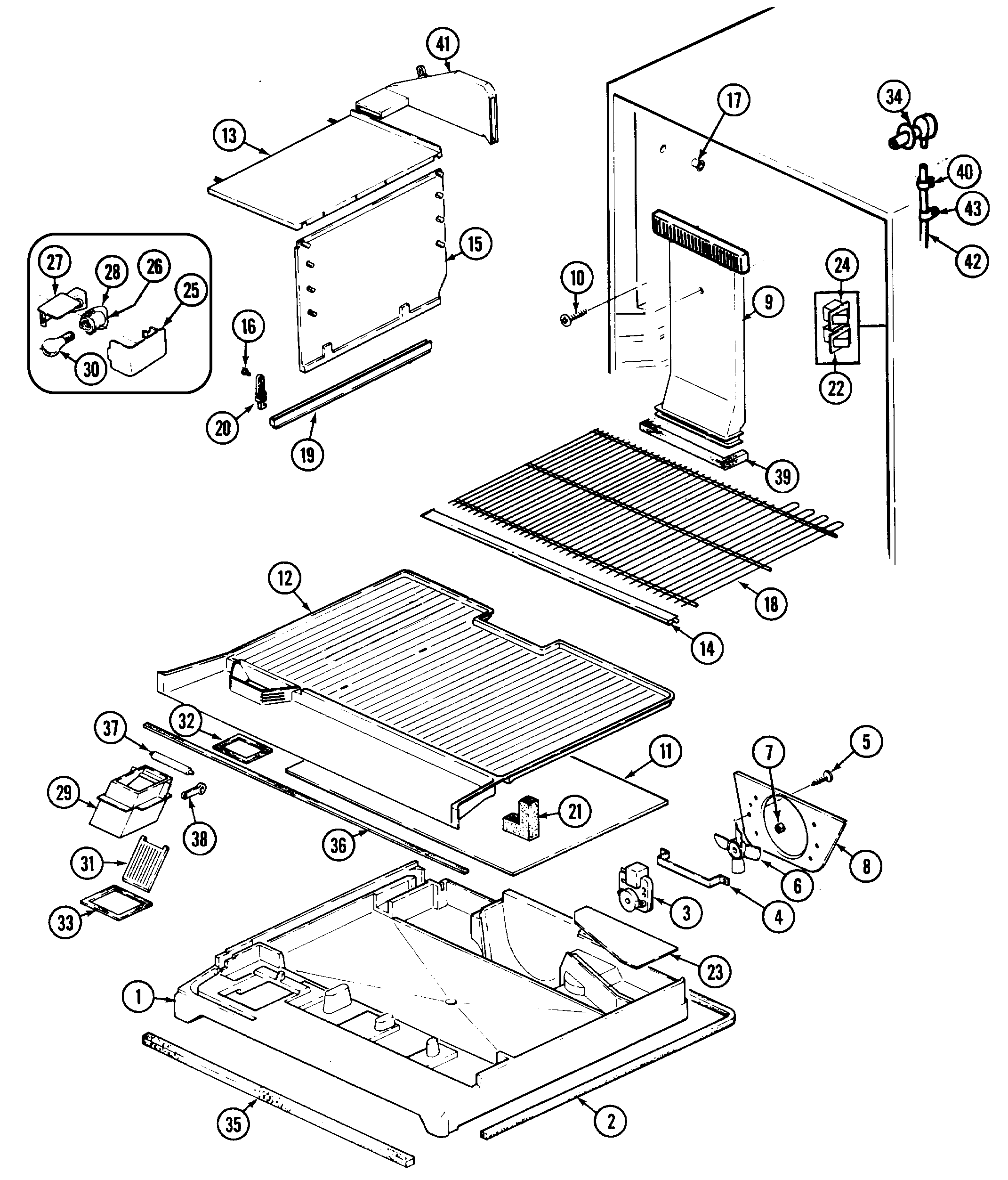 Maytag RTW22E0DAE freezer compartment diagram