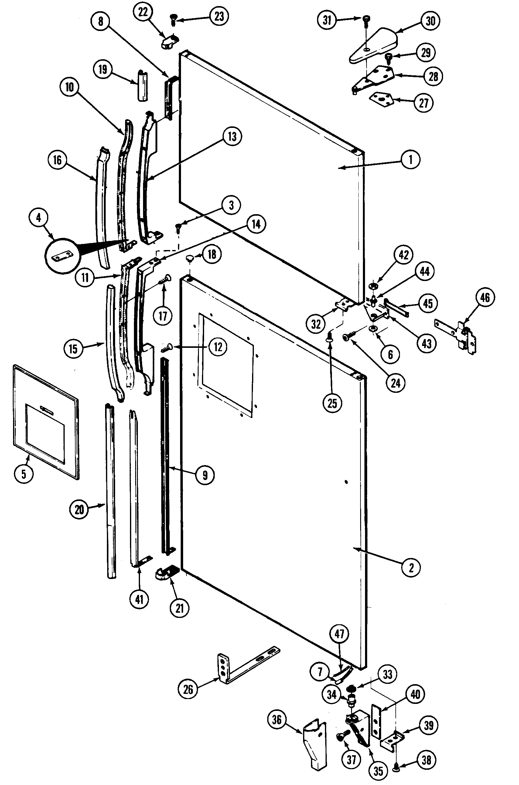 Maytag RTW22E0DAE door (outer) diagram