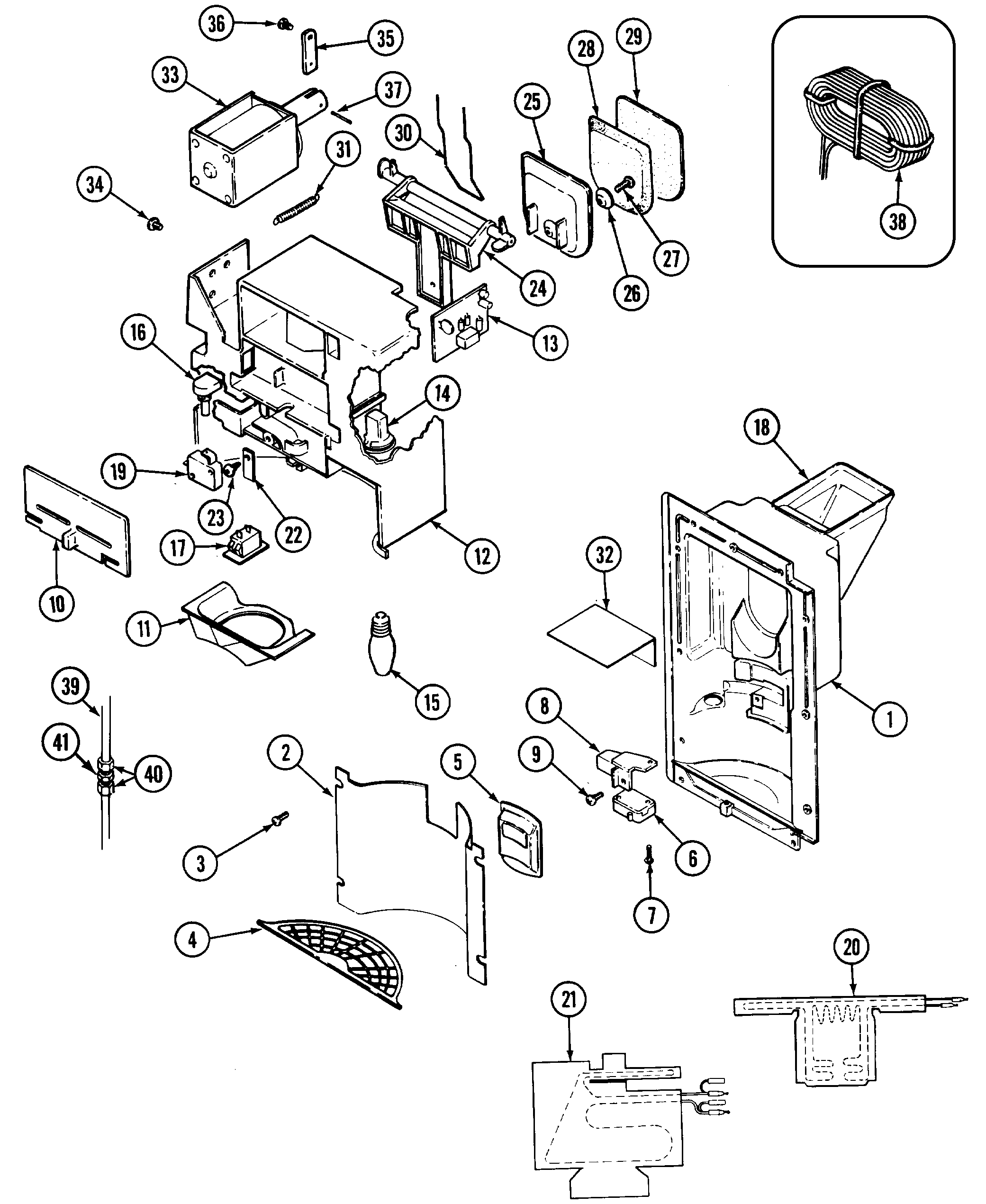 Maytag RTW22E0DAE ice & water dispenser diagram