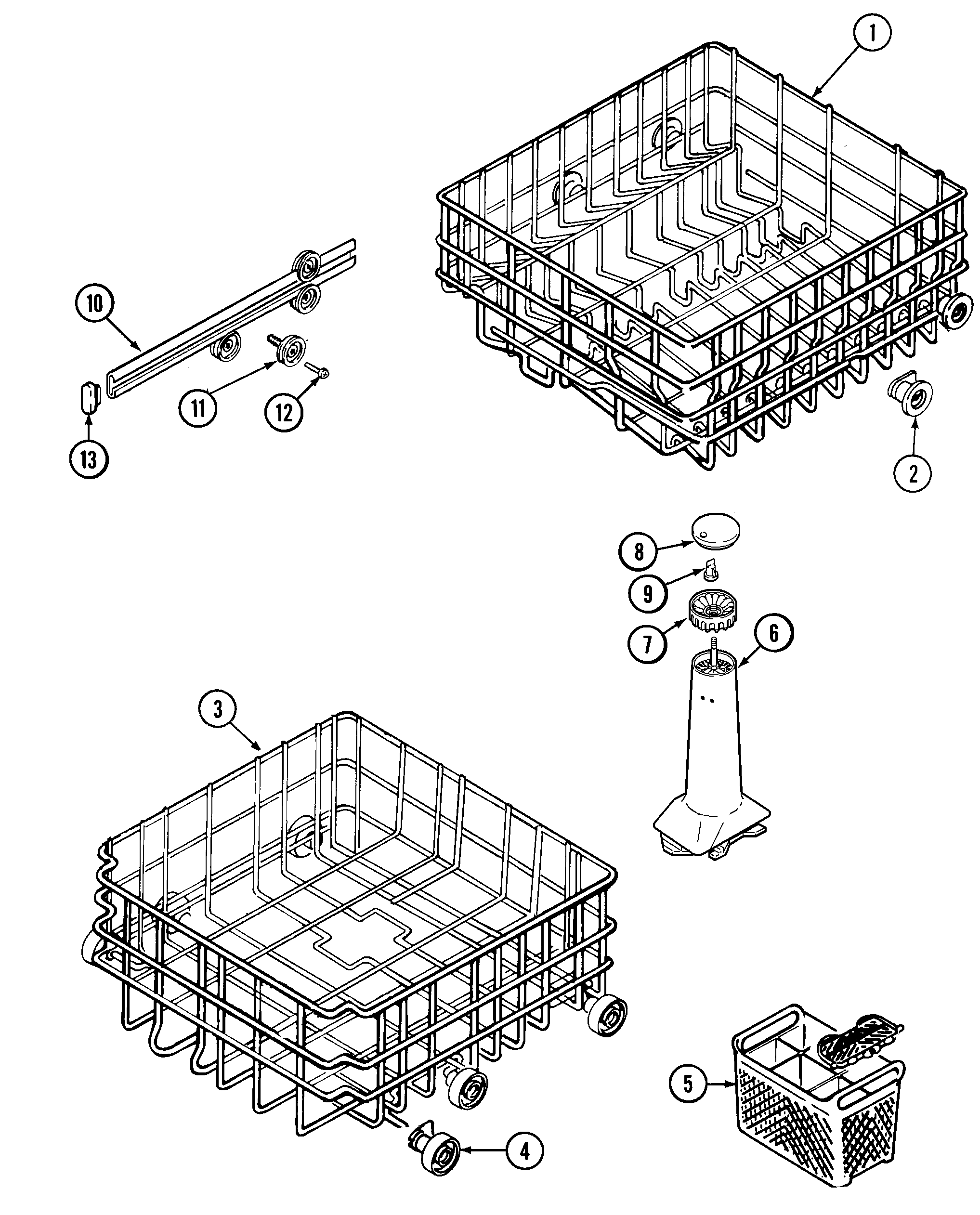 Maytag MDB3100AWX track & rack assembly diagram