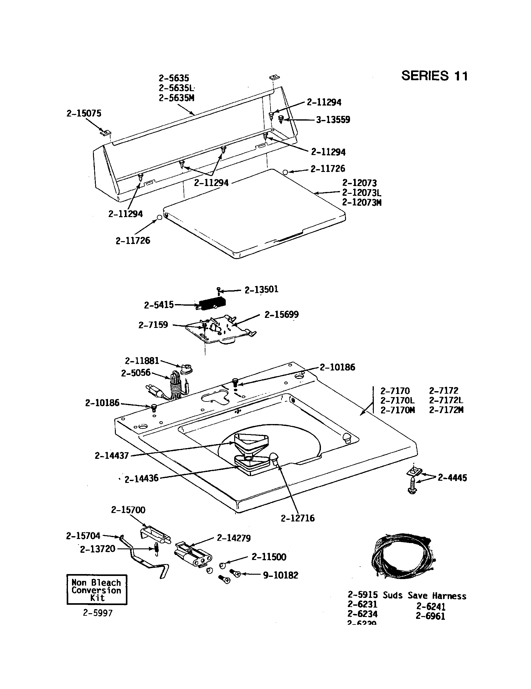 Maytag A512 top/console/lid switch diagram