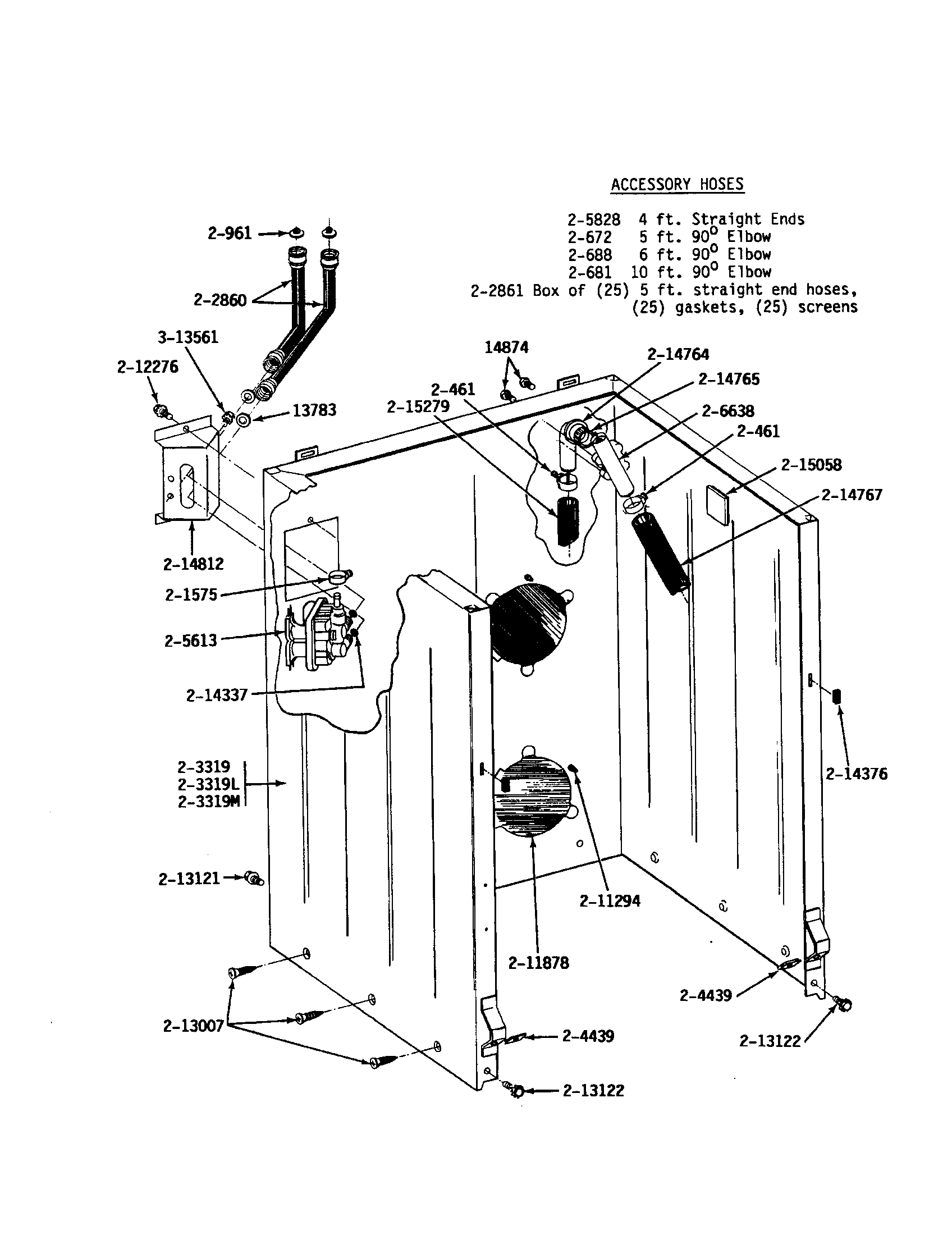 Maytag A512 cabinet/water system diagram