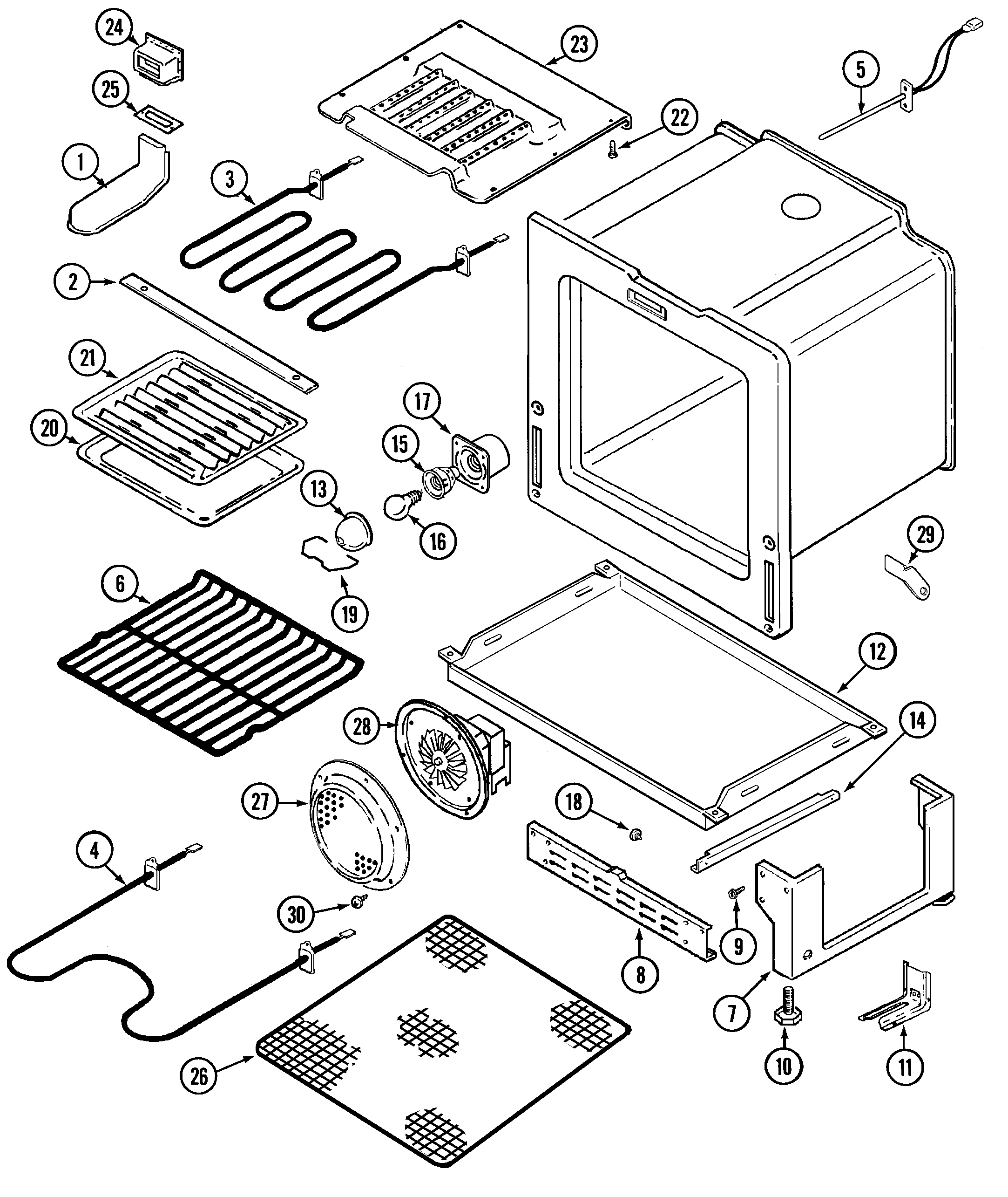 Jenn-Air JER8850AAQ oven/base diagram