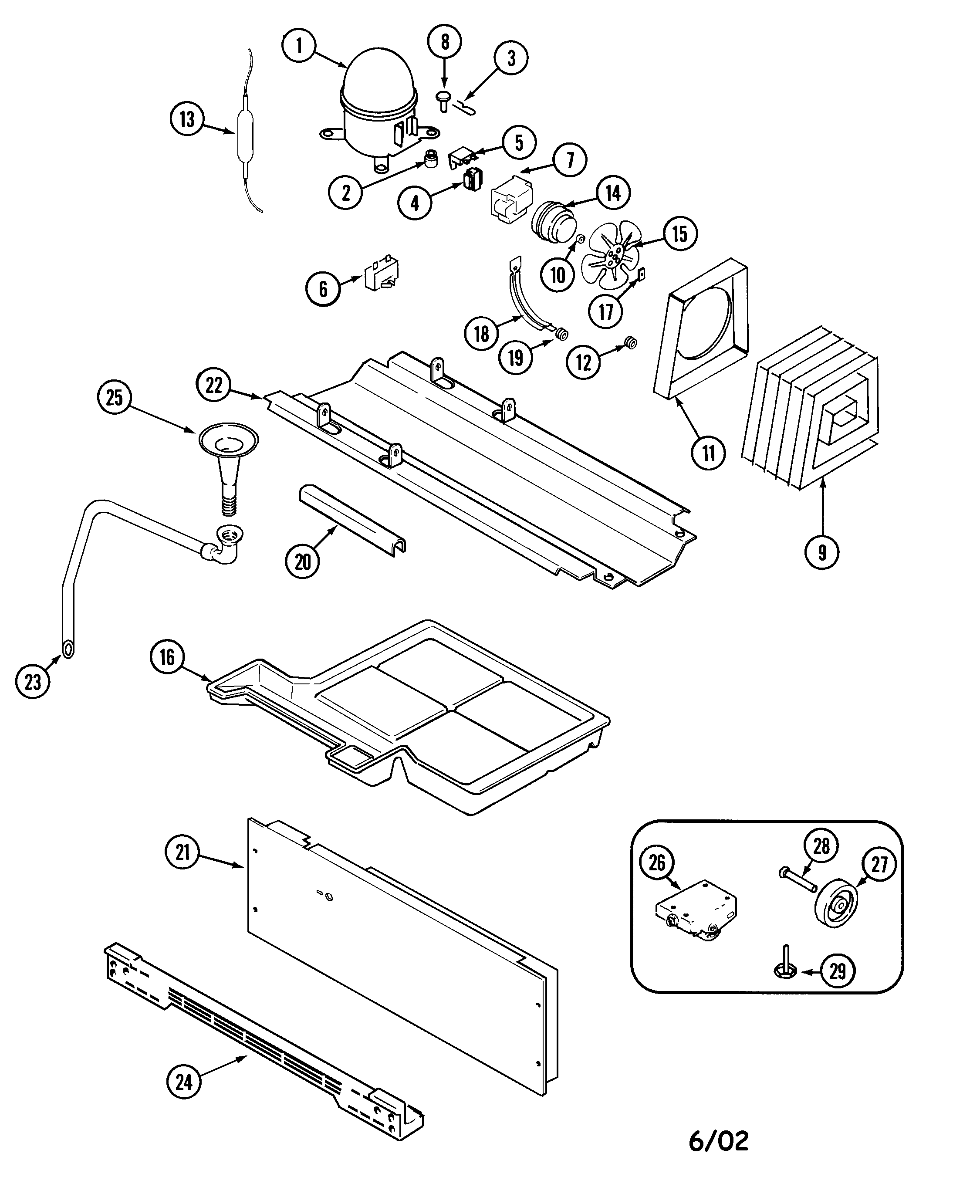 Maytag MSD2556AEB compressor diagram