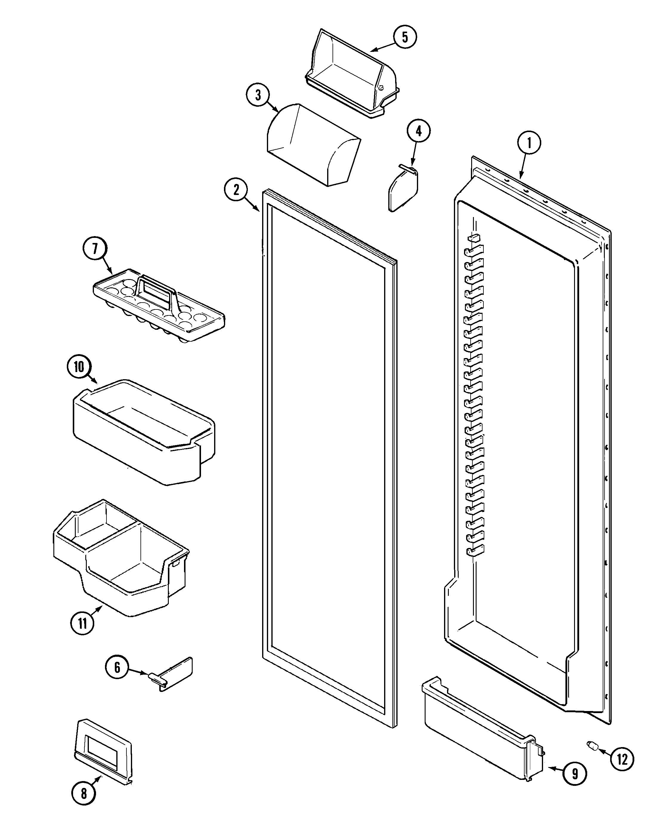 Maytag MSD2556AEB fresh food inner door diagram