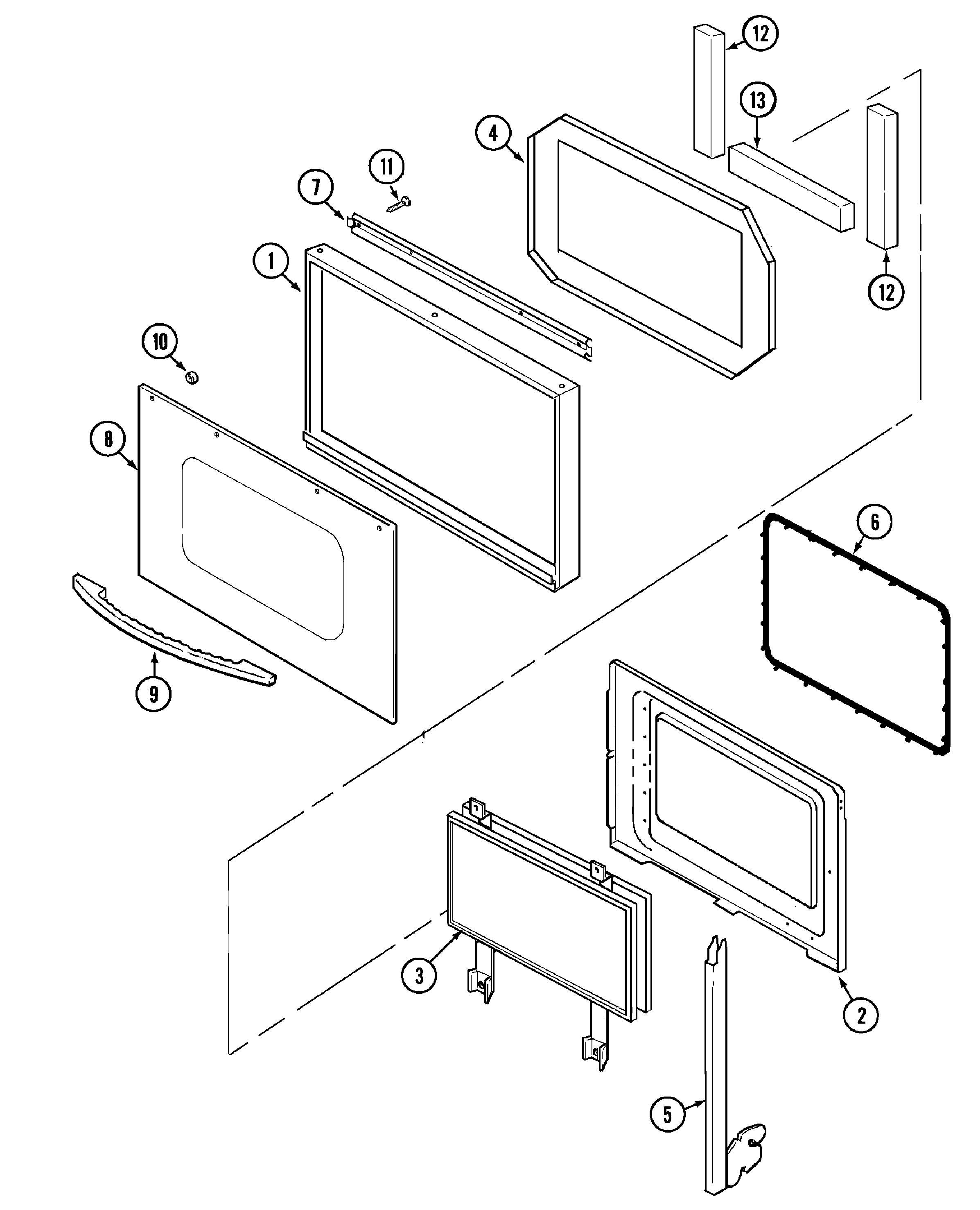 Jenn-Air JJW8127AAB door diagram