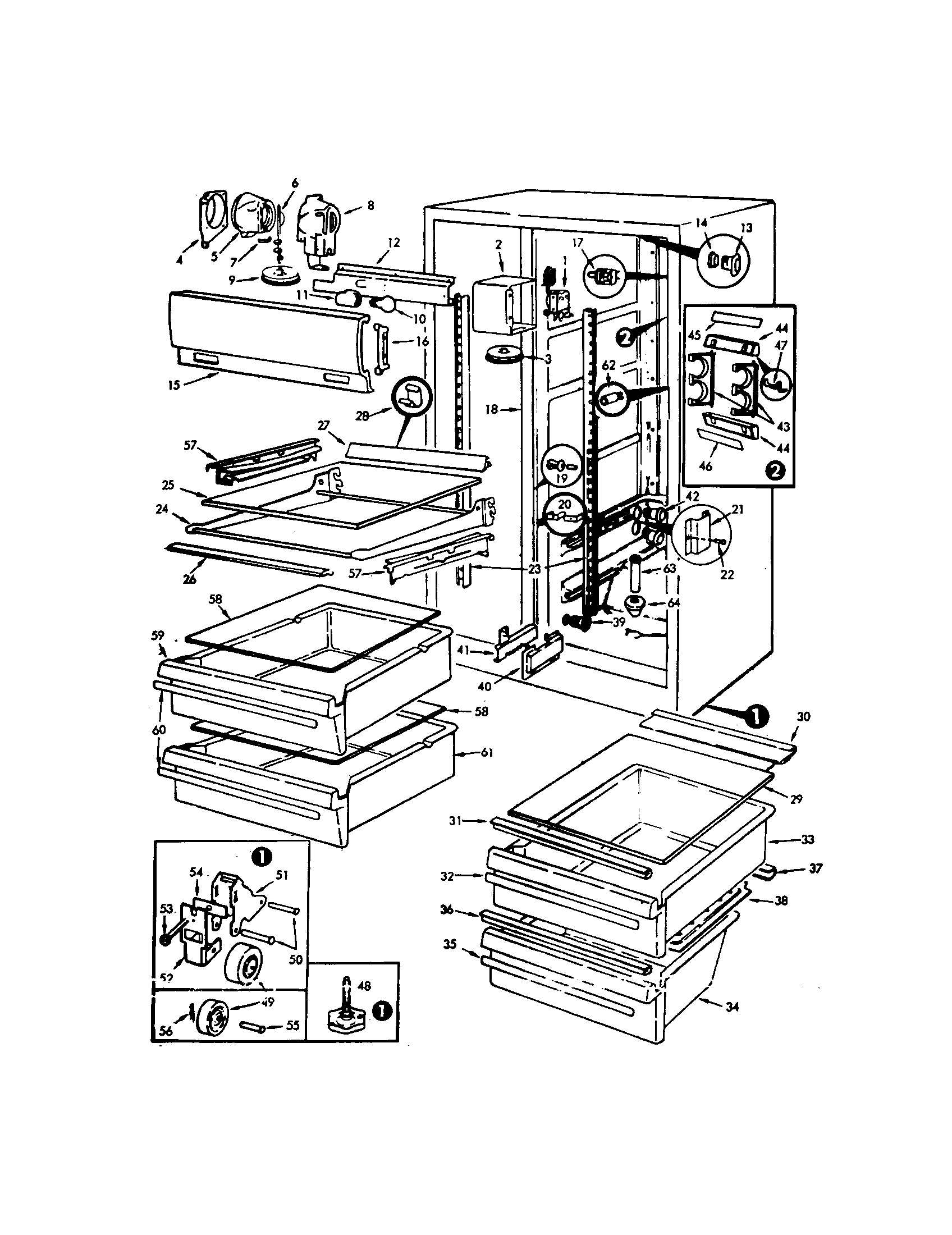 Jenn-Air JRSD225-9Q20A fresh food compartment diagram