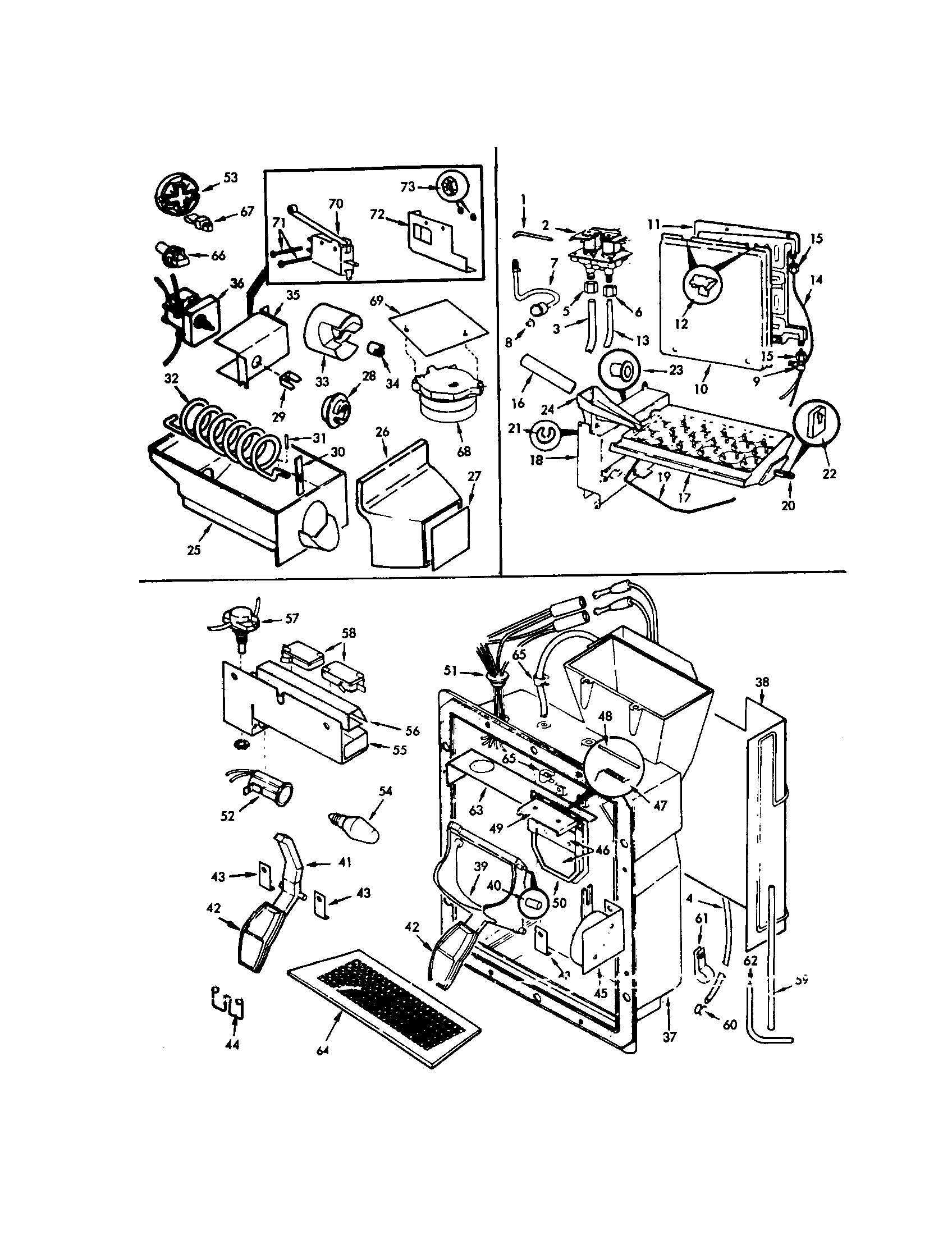 Jenn-Air JRSD225-9Q20A water and ice dispenser diagram