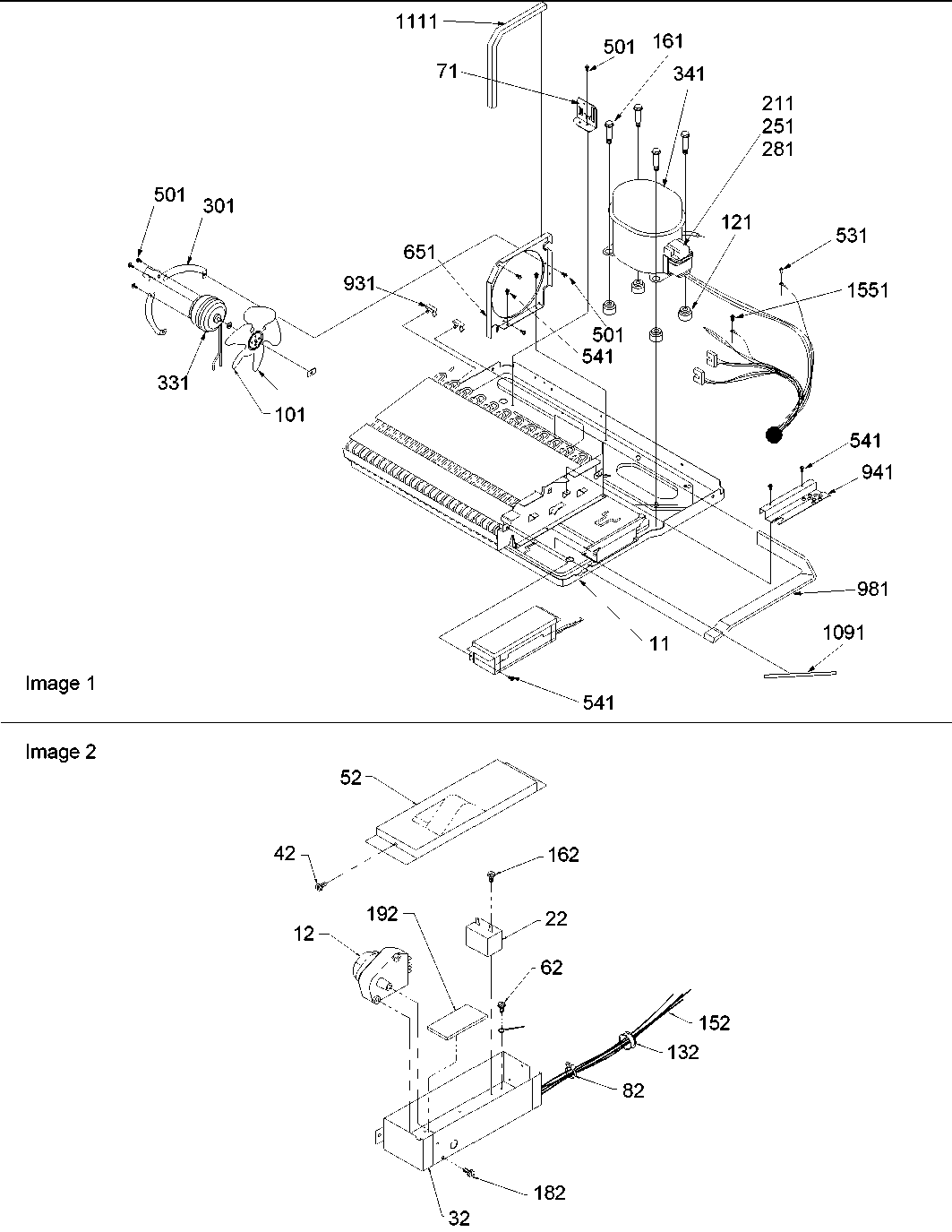 Amana ARS9167AW-PARS9167AW0 machine compartment diagram