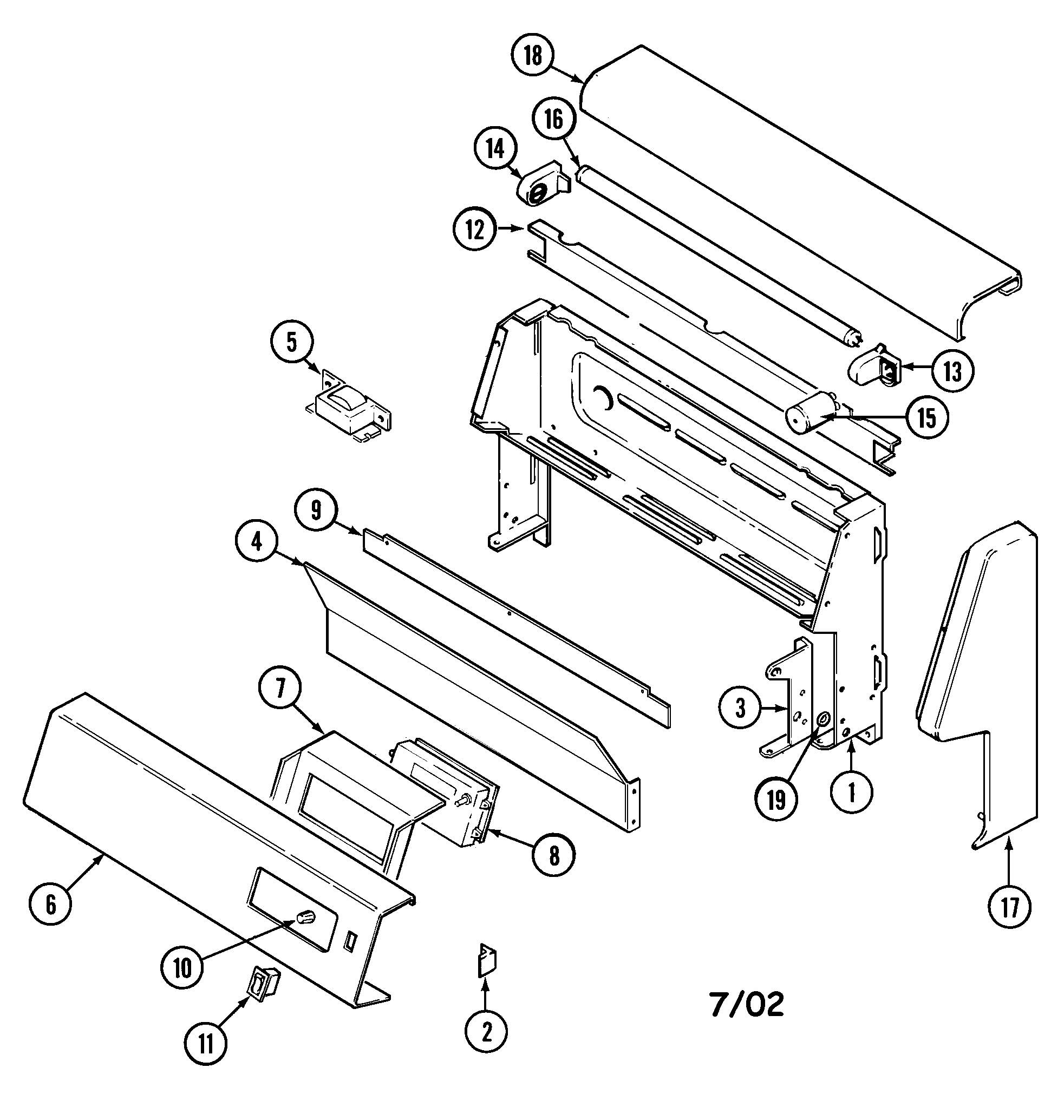 Magic Chef 3488XVW control panel diagram