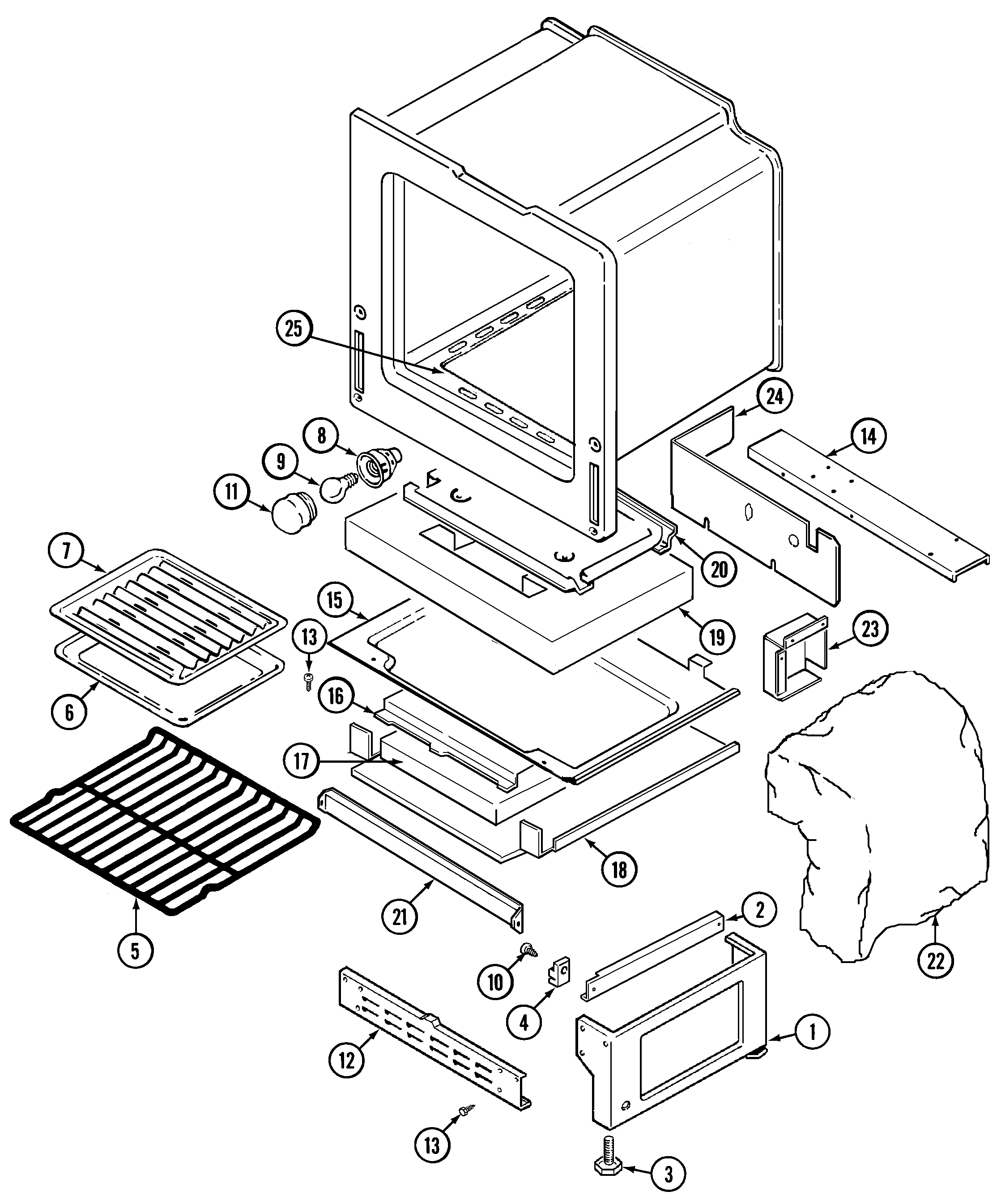 Magic Chef 3488XVW oven/base diagram