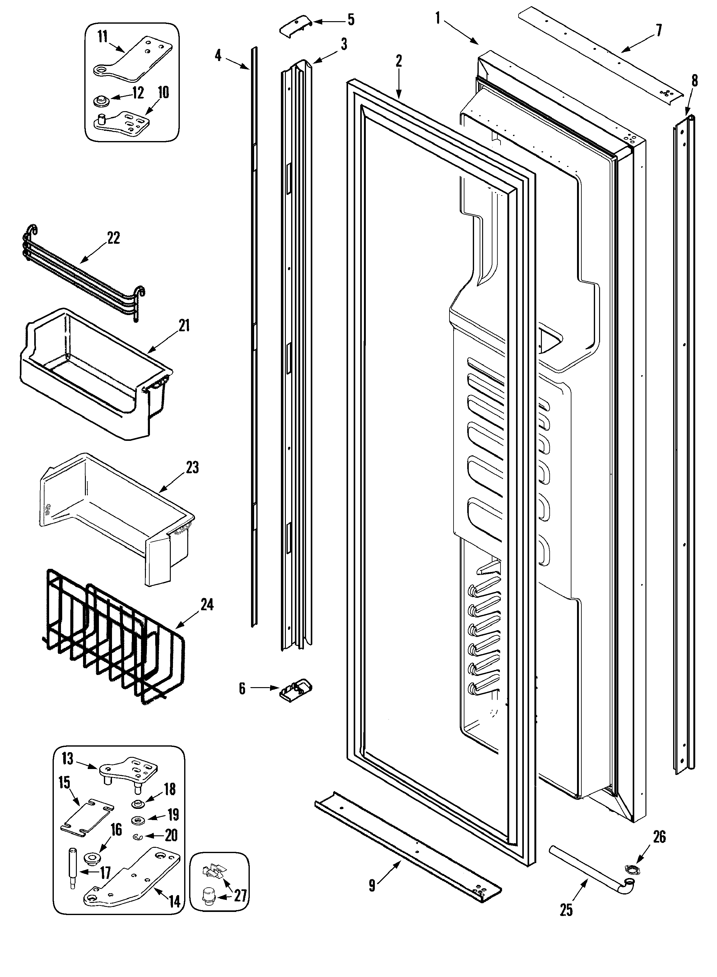 Jenn-Air JS42FWDWDA freezer door diagram