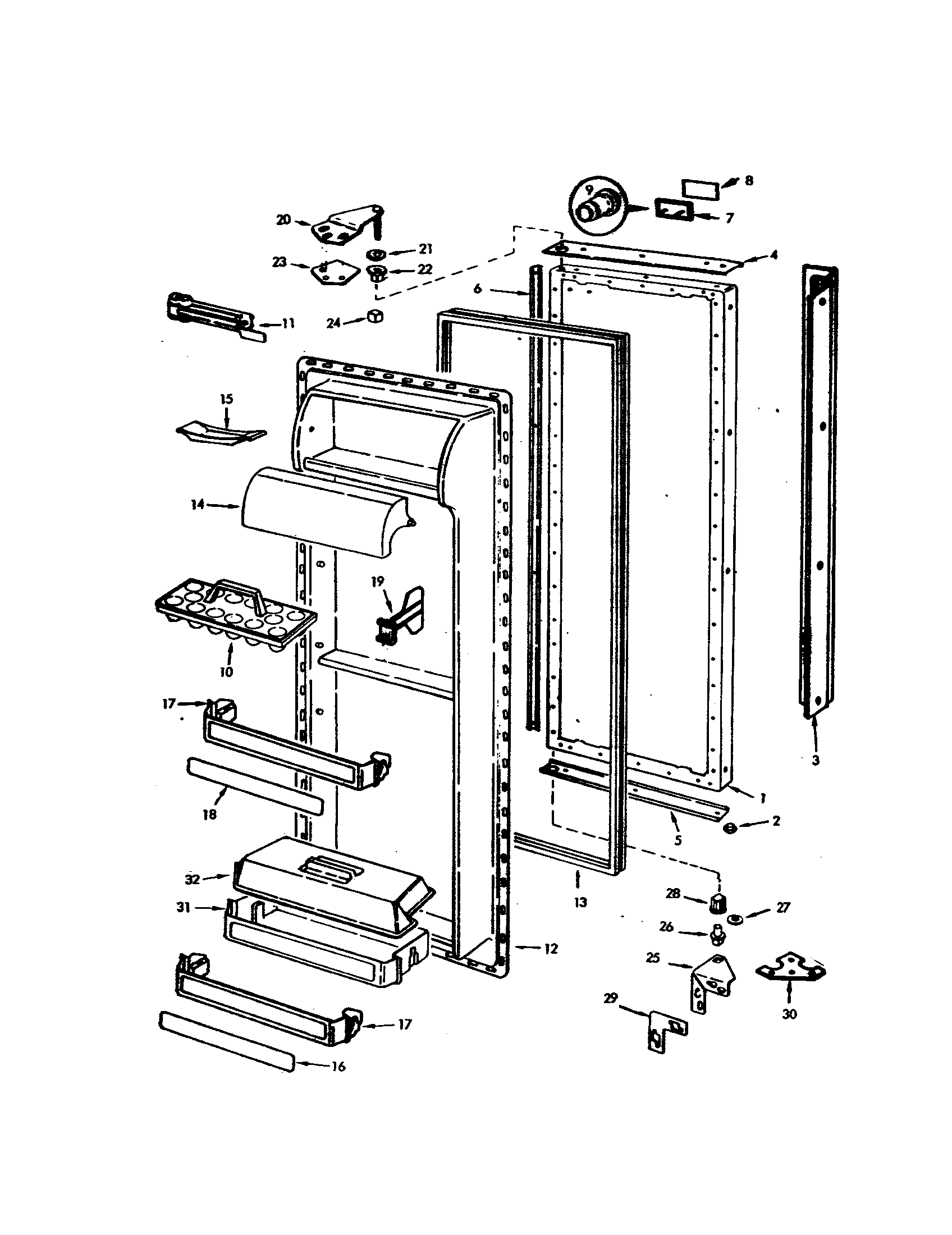 Jenn-Air JRSDX244-7N15A fresh food door diagram