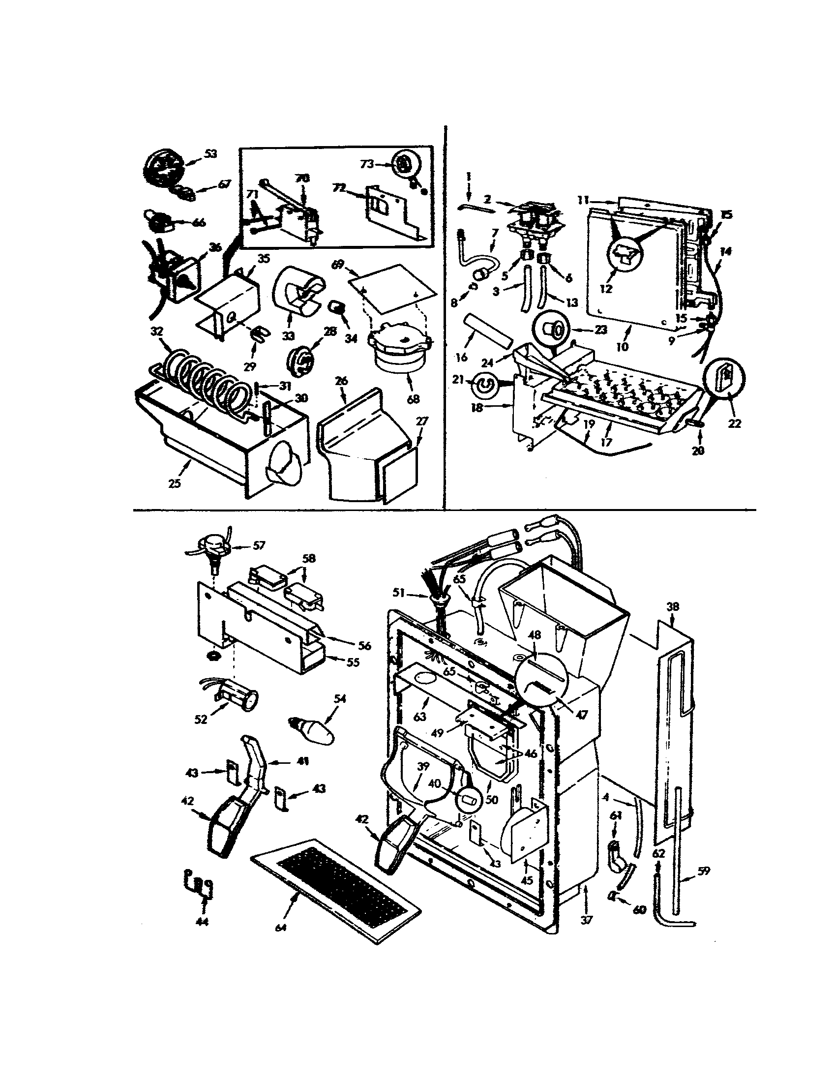 Jenn-Air JRSDX244-7N15A water and ice dispenser diagram