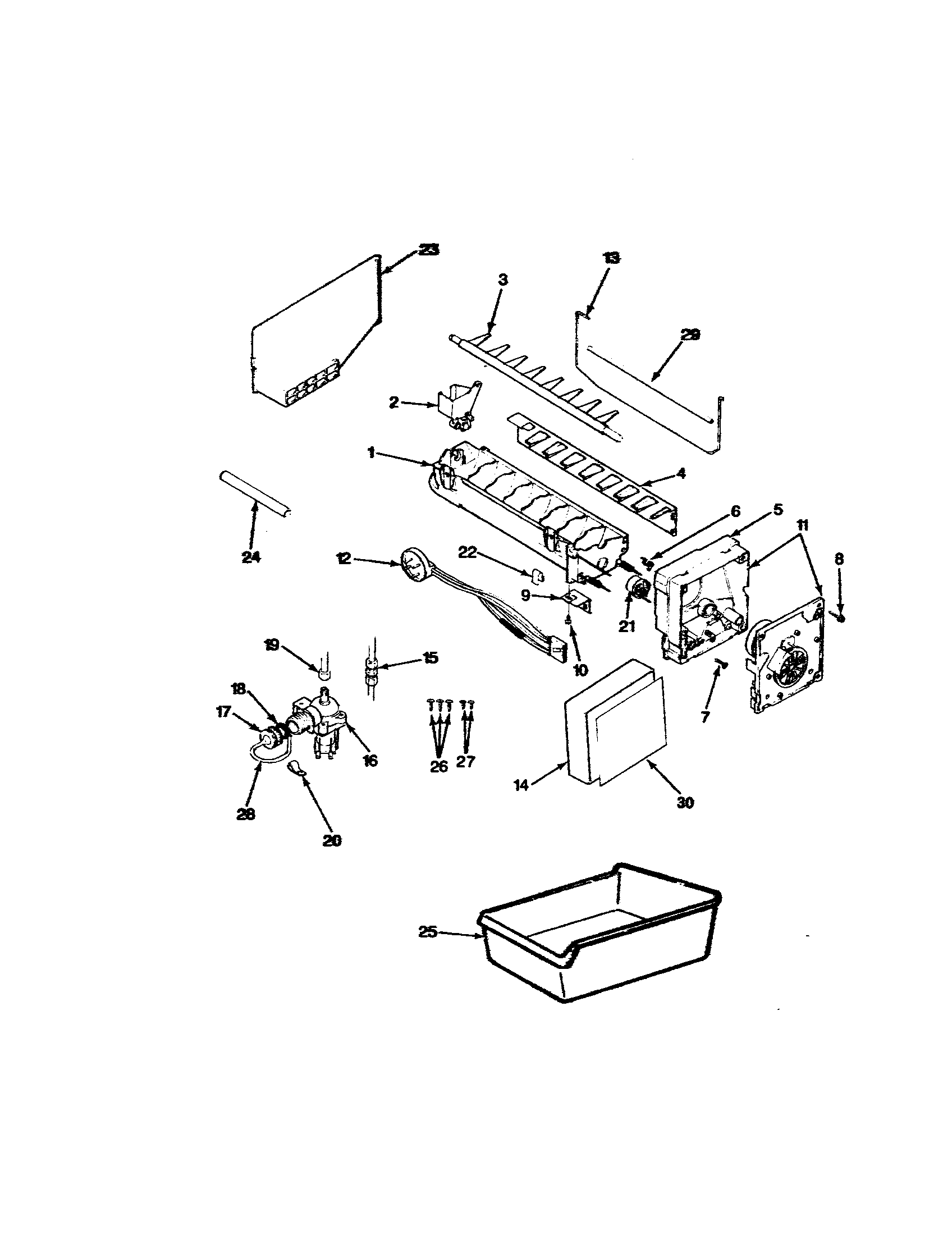 Jenn-Air JRSDX244-7N15A ice maker section diagram