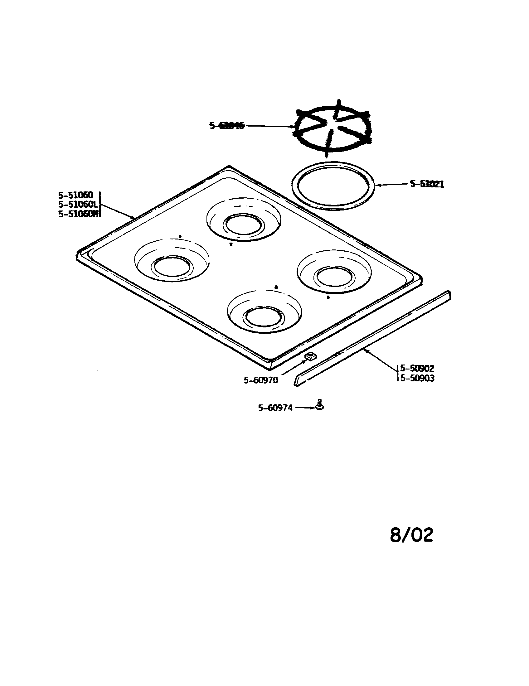 Maytag CRG800 top assembly diagram