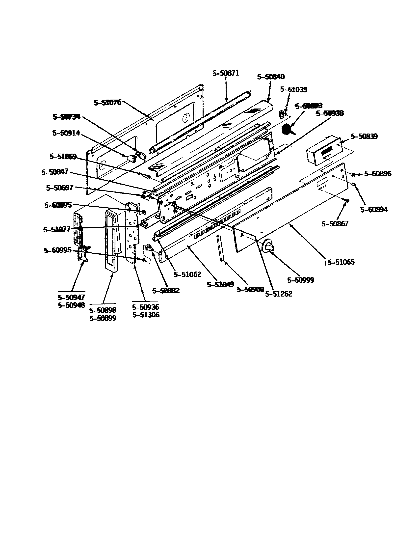 Maytag CRG800 console components diagram