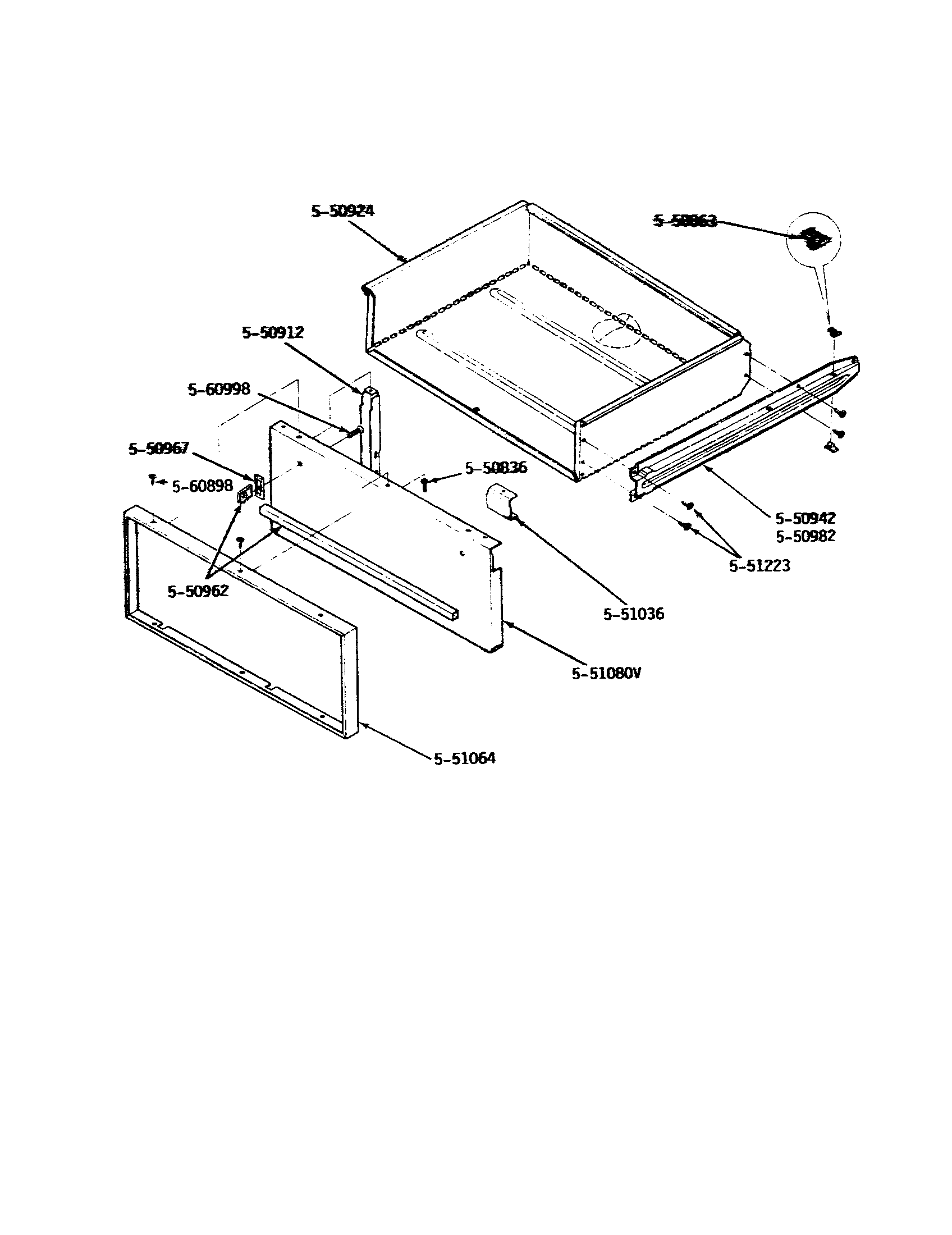 Maytag CRG800 broiler drawer diagram