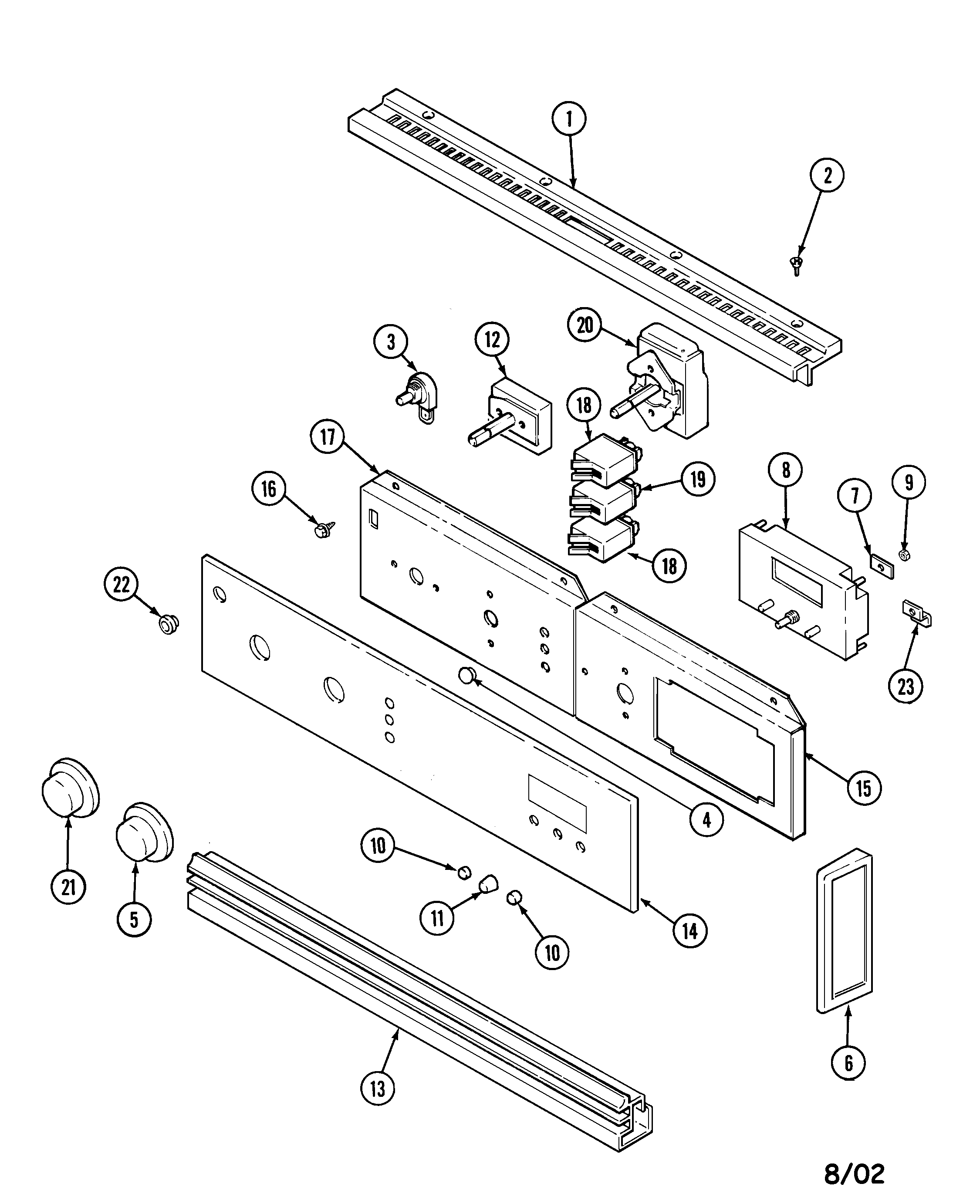 Maytag CWE6200ADB control panel diagram