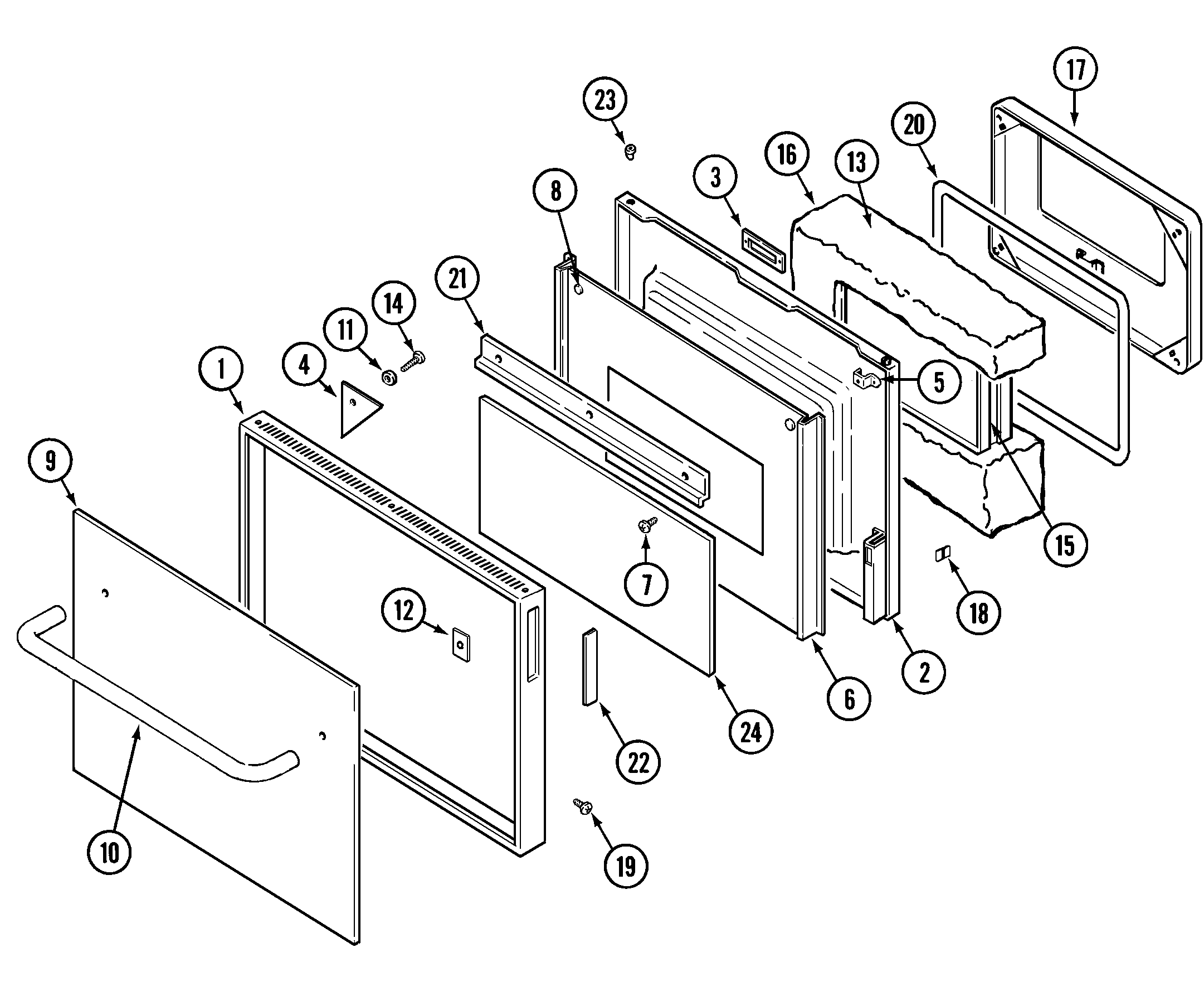 Maytag CWE6200ADB door diagram