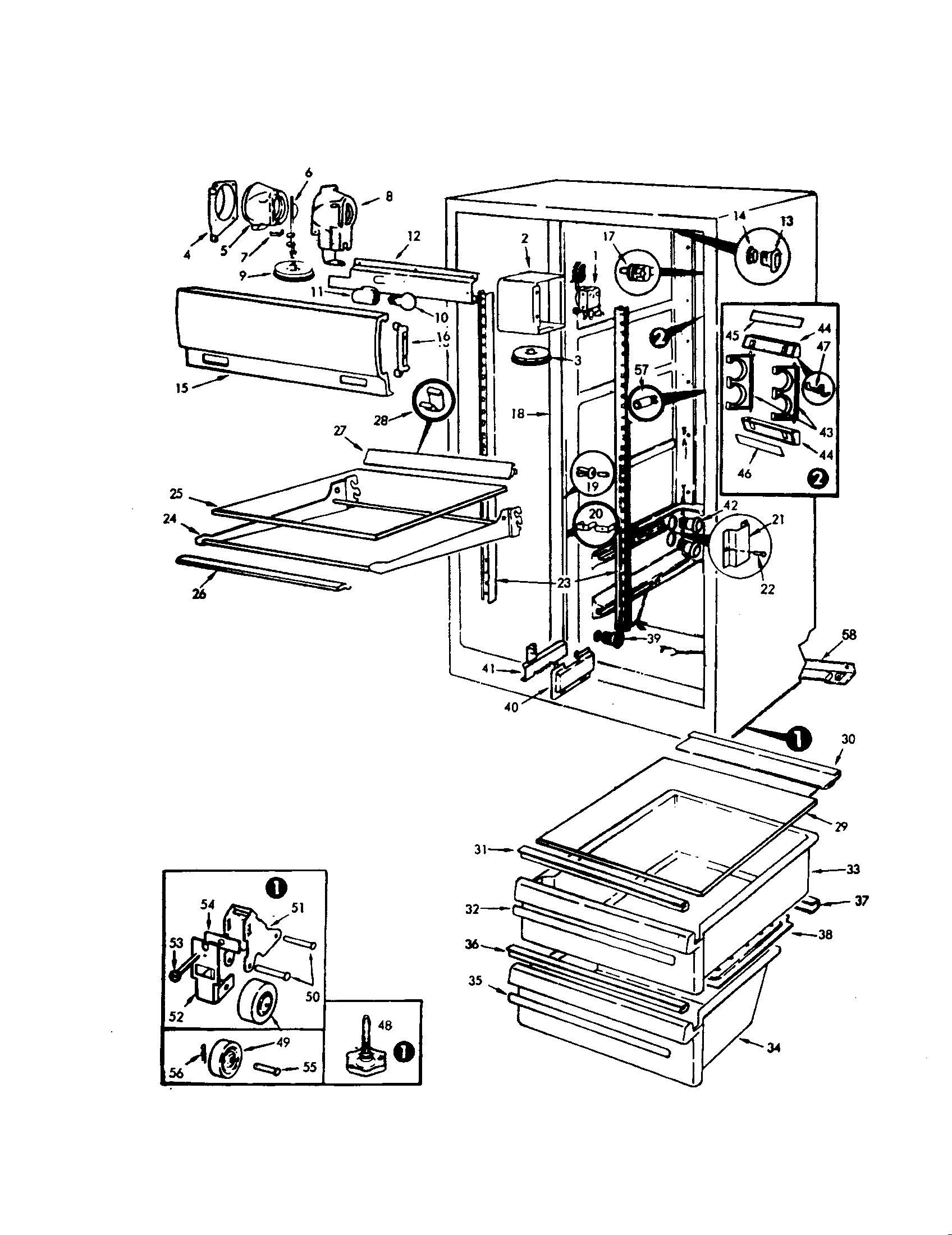 Magic Chef RC20LA-3AW-BS09A fresh food compartment diagram
