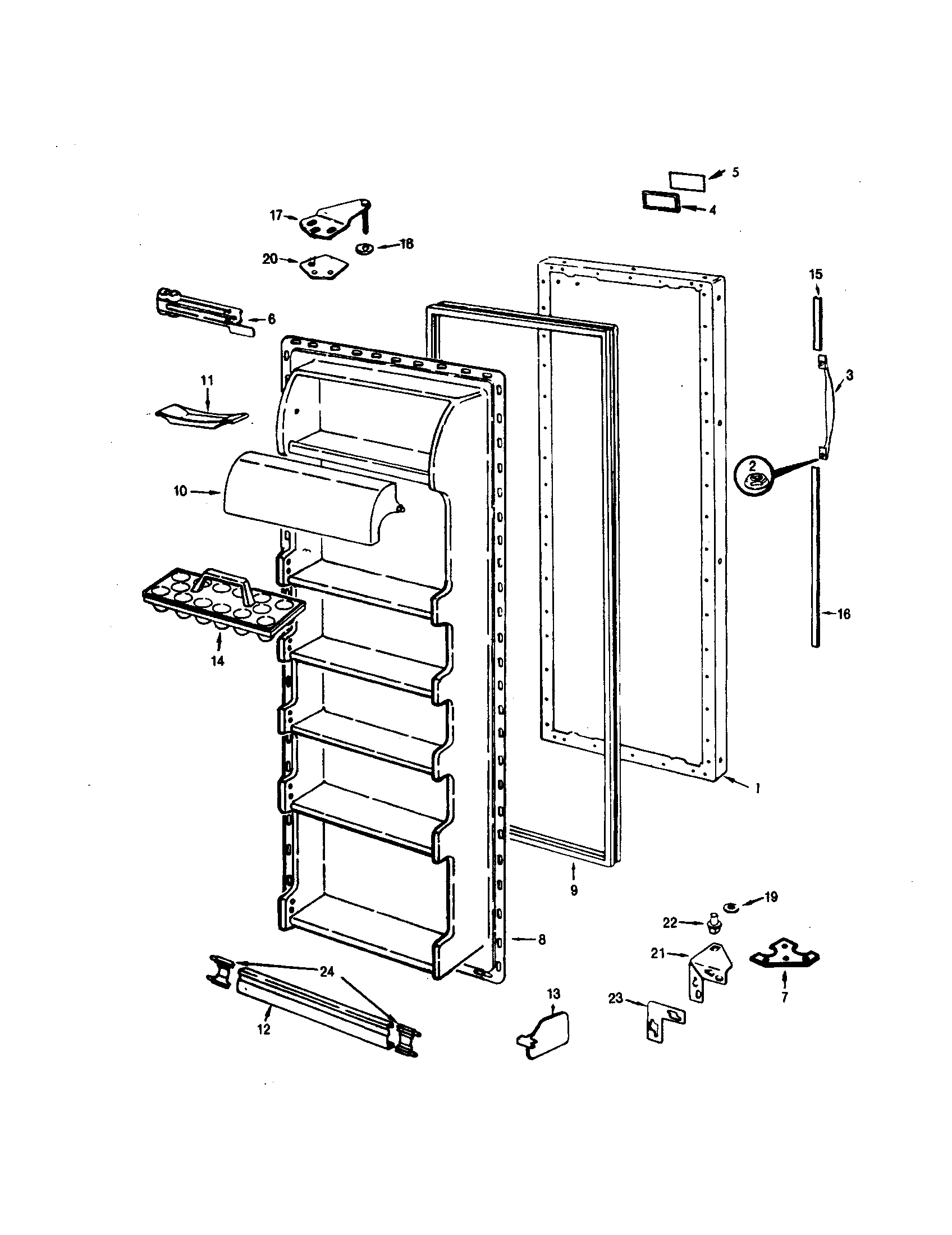 Magic Chef RC20LA-3AW-BS09A fresh food door diagram