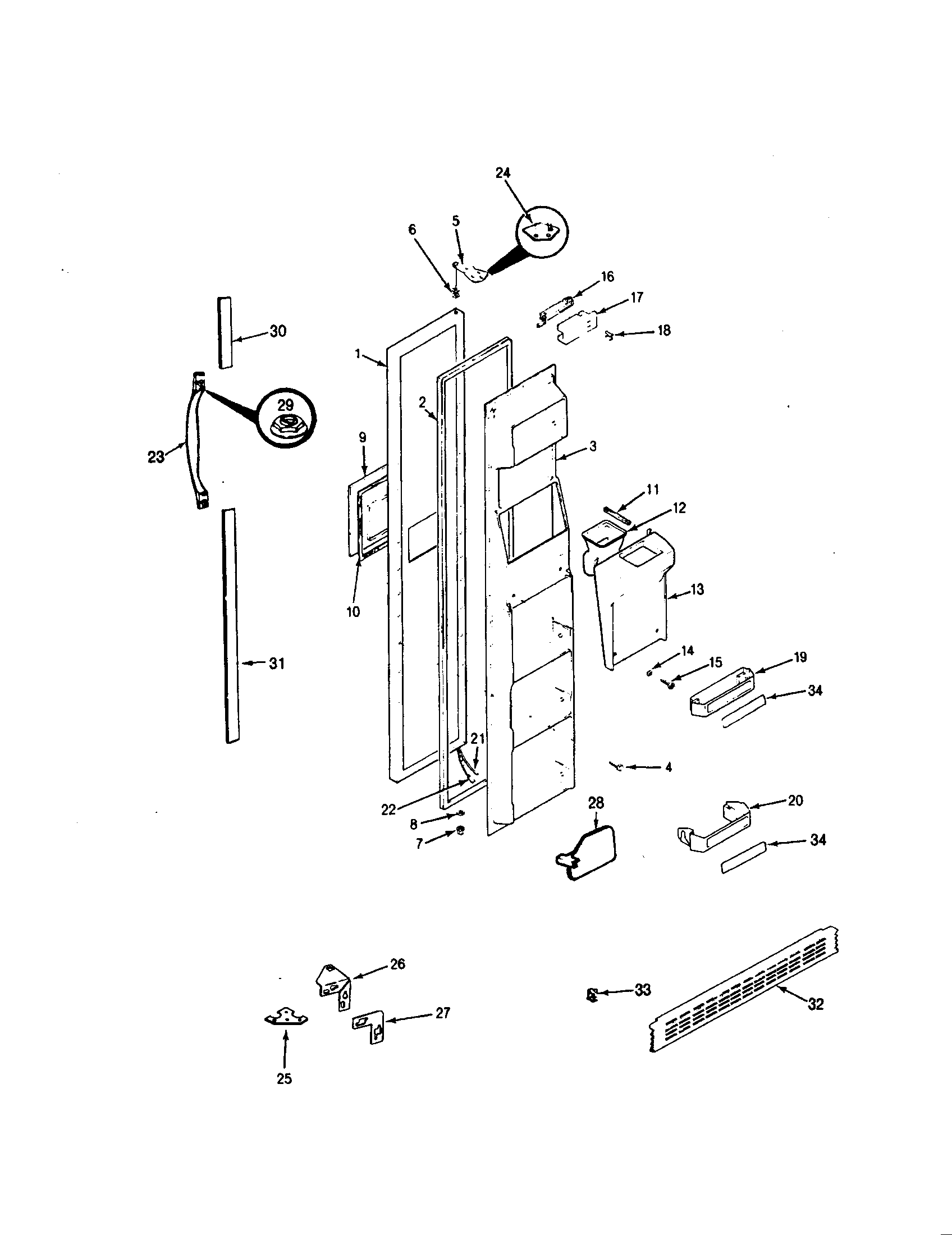 Magic Chef RC20LA-3AW-BS09A freezer door diagram