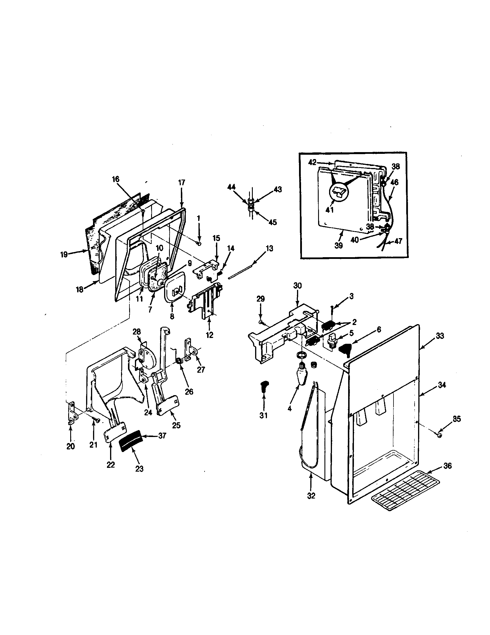 Magic Chef RC20LA-3AW-BS09A ice and water dispenser diagram